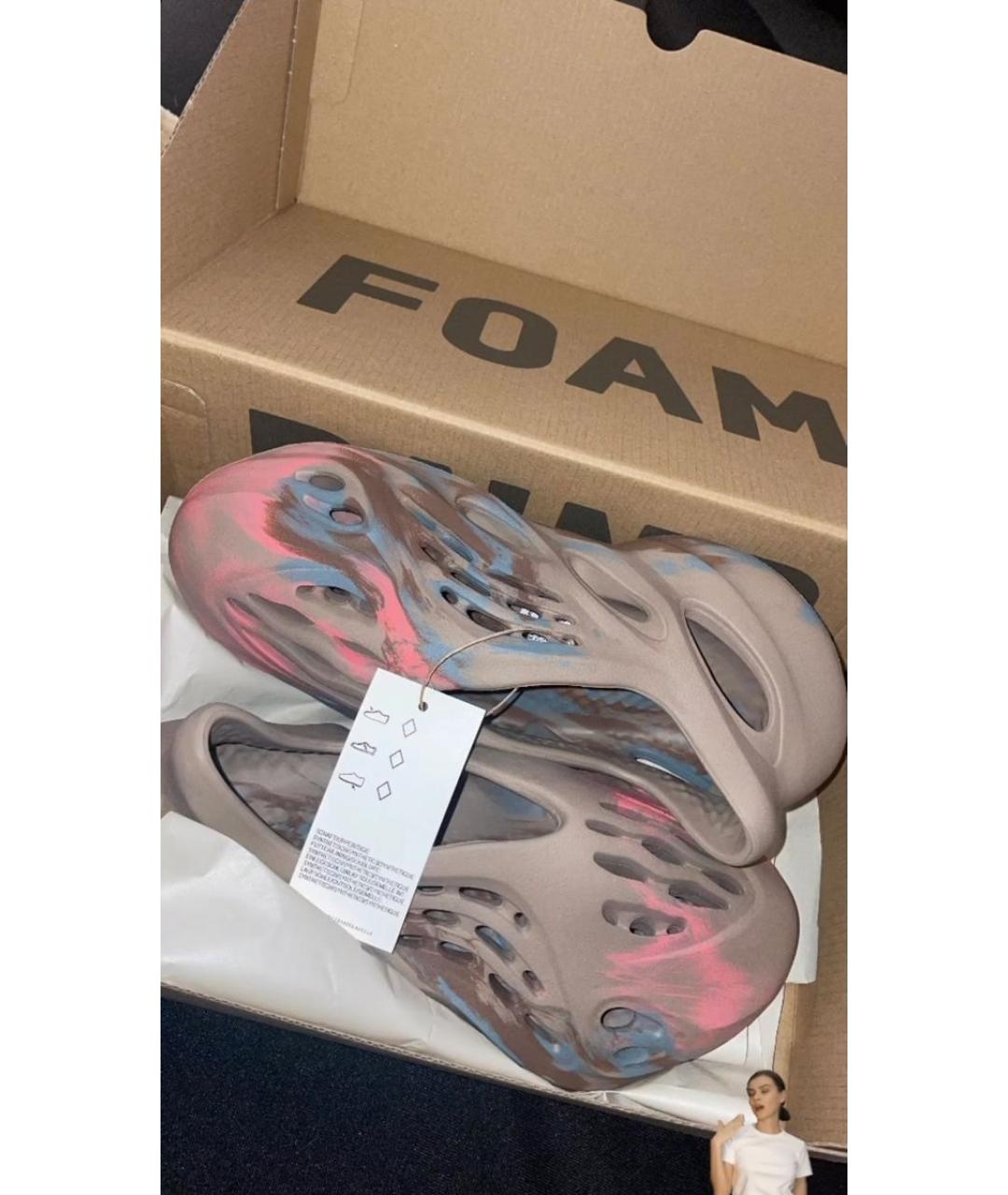 ADIDAS YEEZY Мульти резиновые сандалии, фото 5