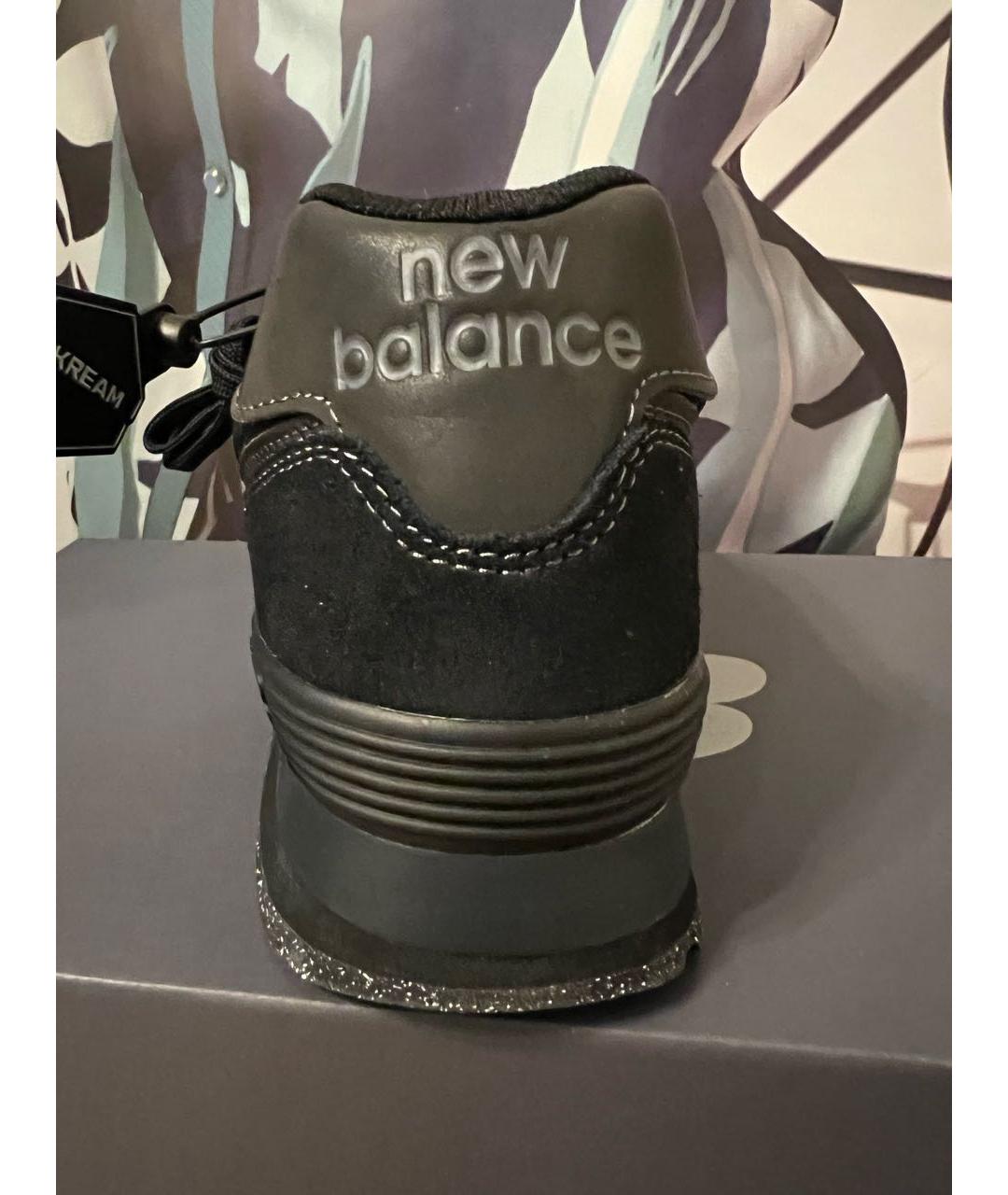 NEW BALANCE Черные замшевые низкие кроссовки / кеды, фото 4