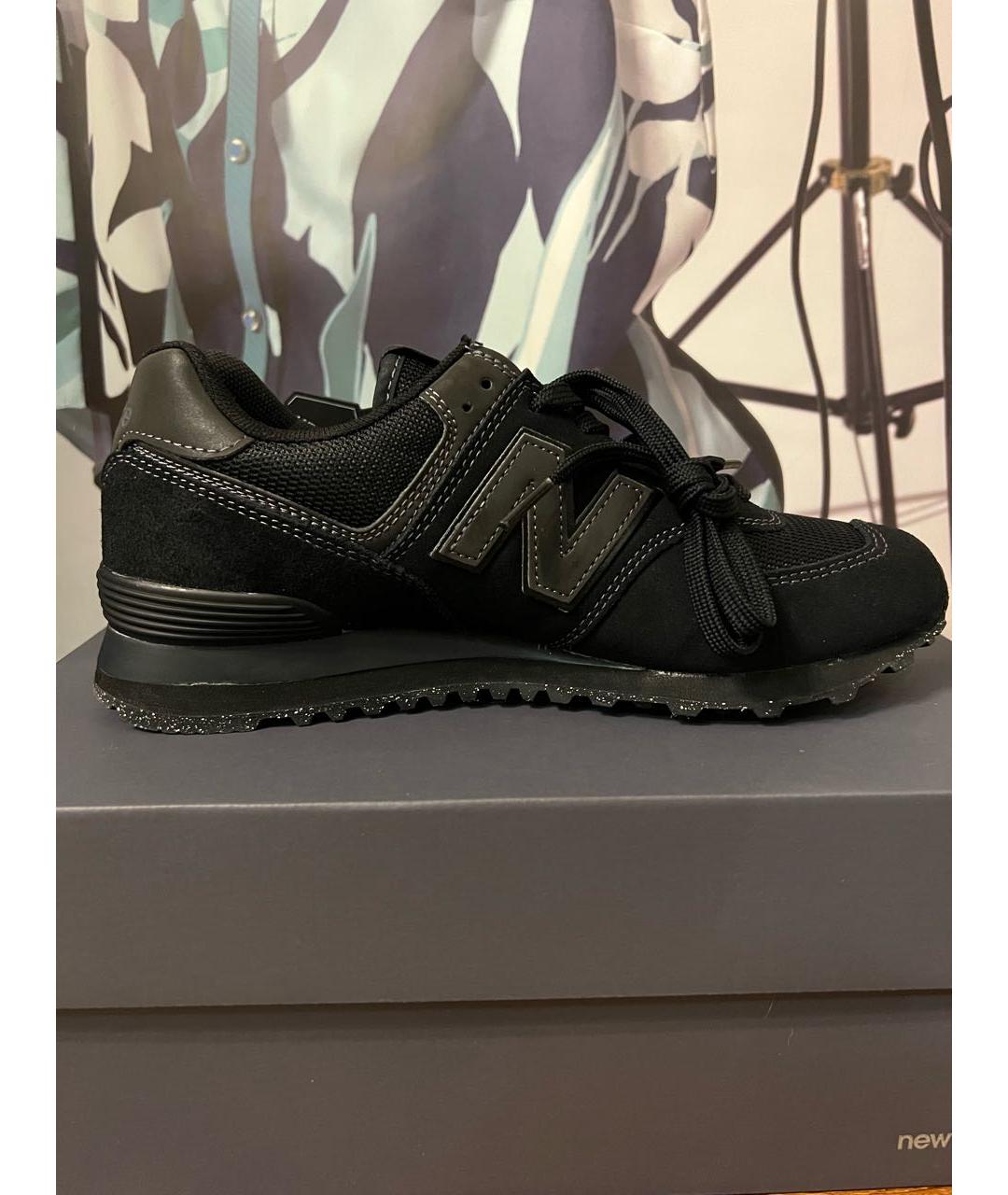 NEW BALANCE Черные замшевые низкие кроссовки / кеды, фото 5