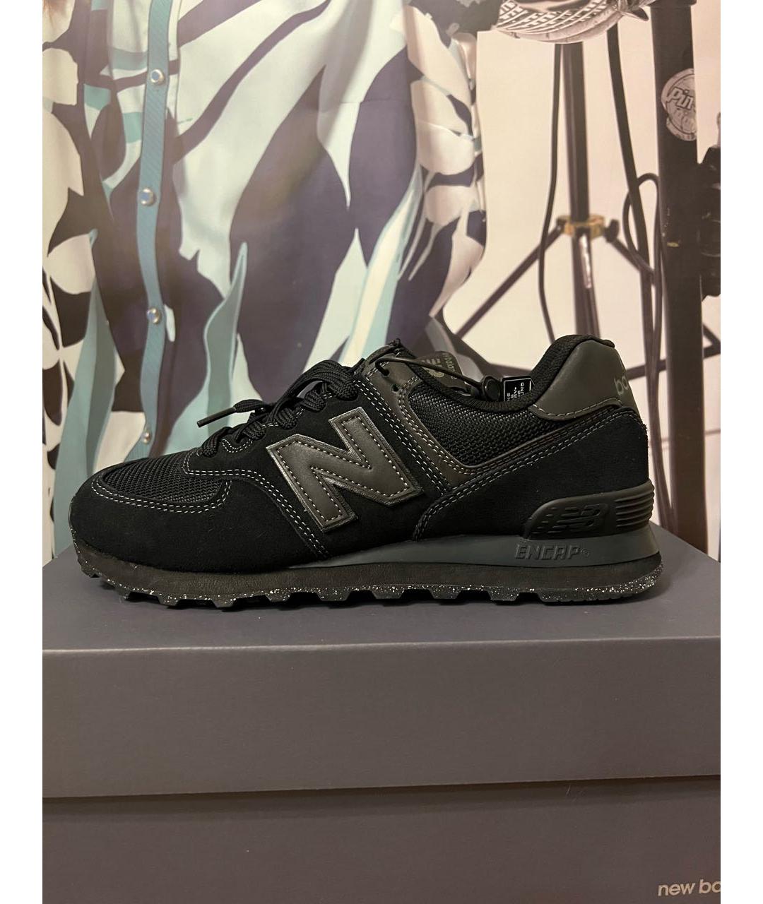 NEW BALANCE Черные замшевые низкие кроссовки / кеды, фото 7
