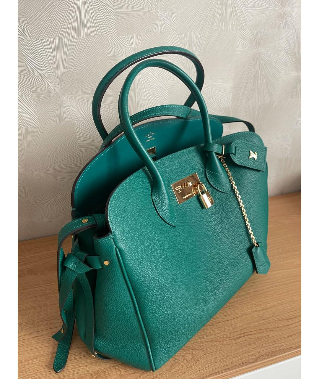 LOUIS VUITTON Зеленая кожаная сумка тоут, фото 2