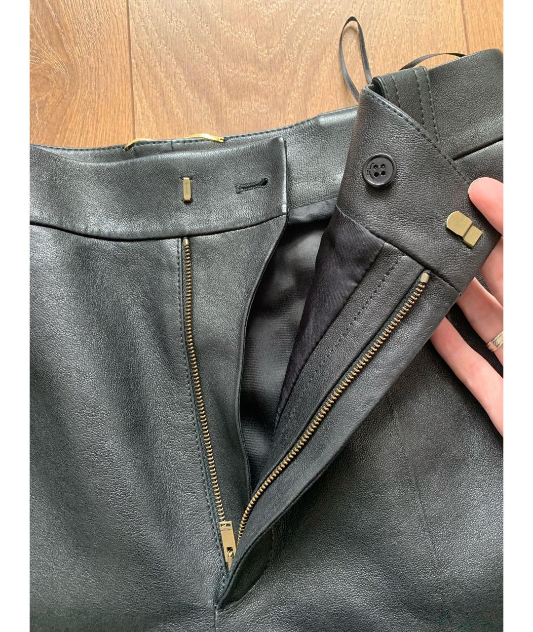 SAINT LAURENT Черные кожаные шорты, фото 7