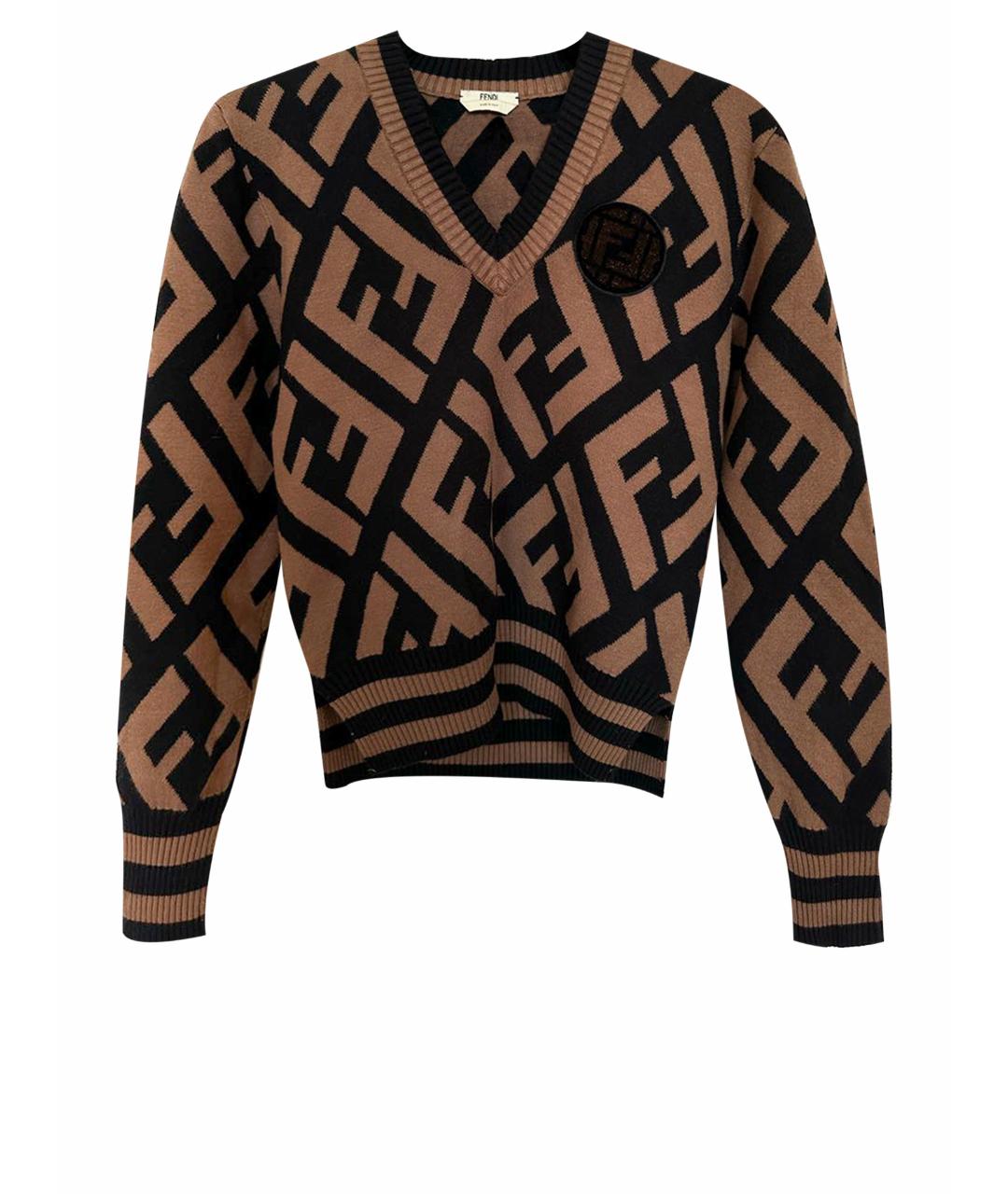 FENDI Коричневый джемпер / свитер, фото 1