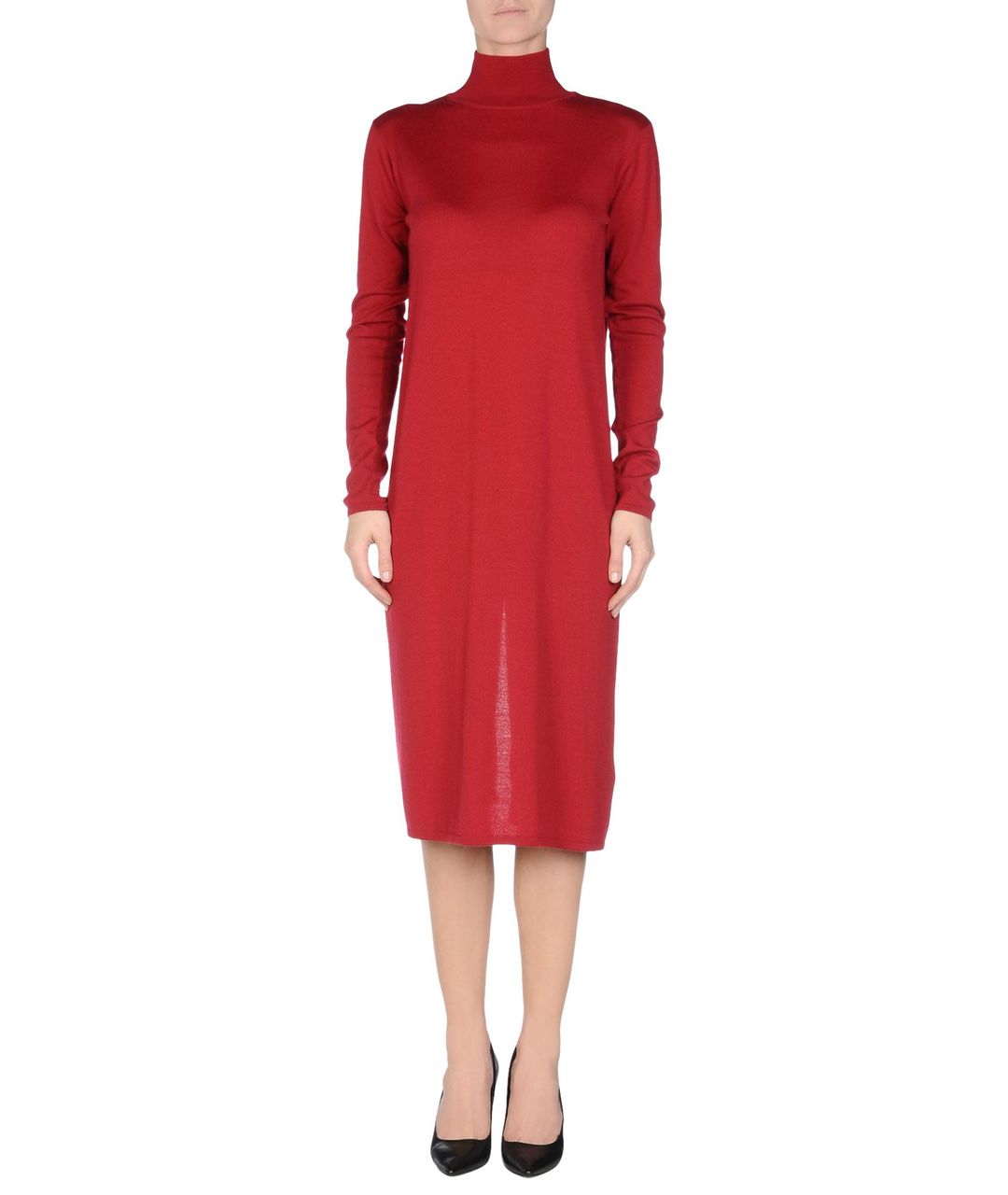 MM6 MAISON MARGIELA Красное шерстяное повседневное платье, фото 6