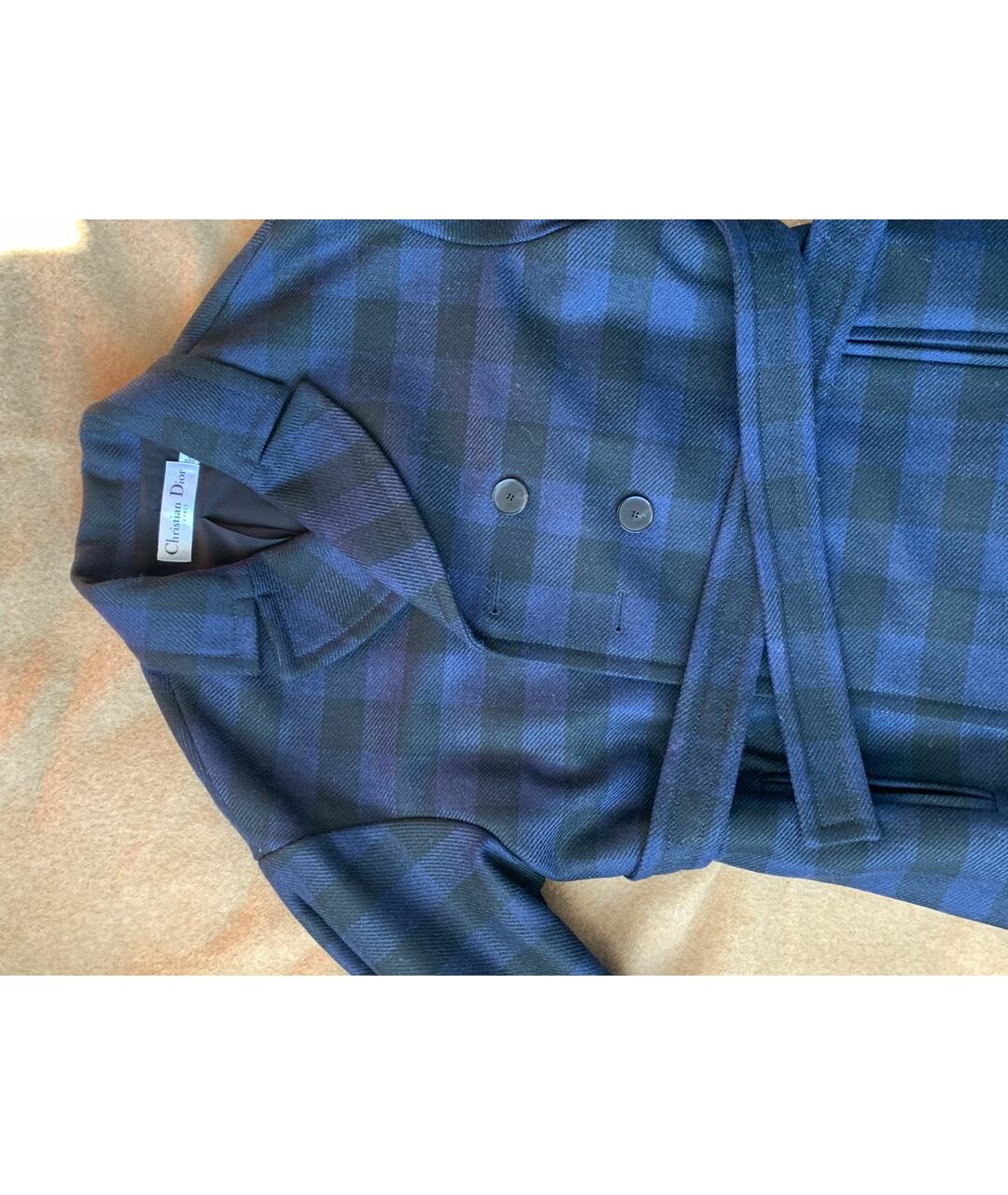 CHRISTIAN DIOR PRE-OWNED Синее шерстяное пальто, фото 4