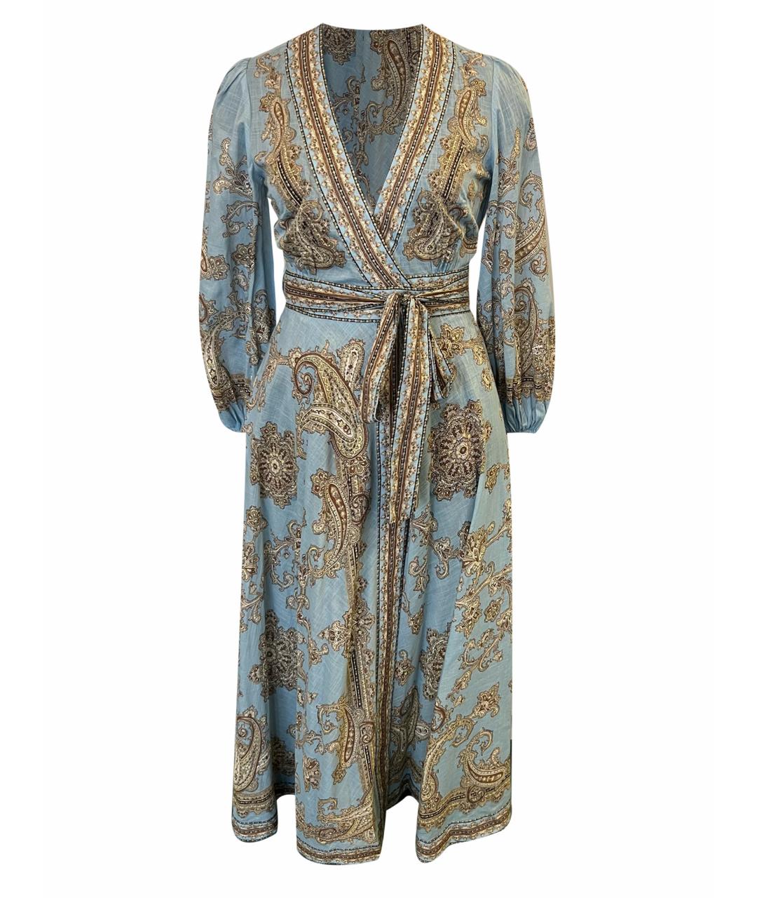 ZIMMERMANN Голубое хлопковое платье, фото 1