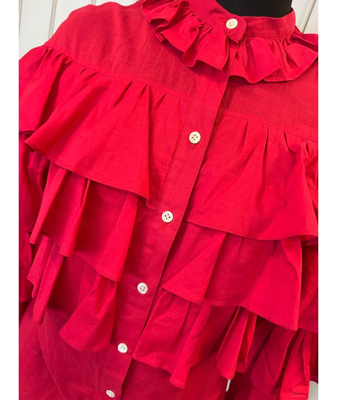 JILL STUART Красная хлопковая блузы, фото 4
