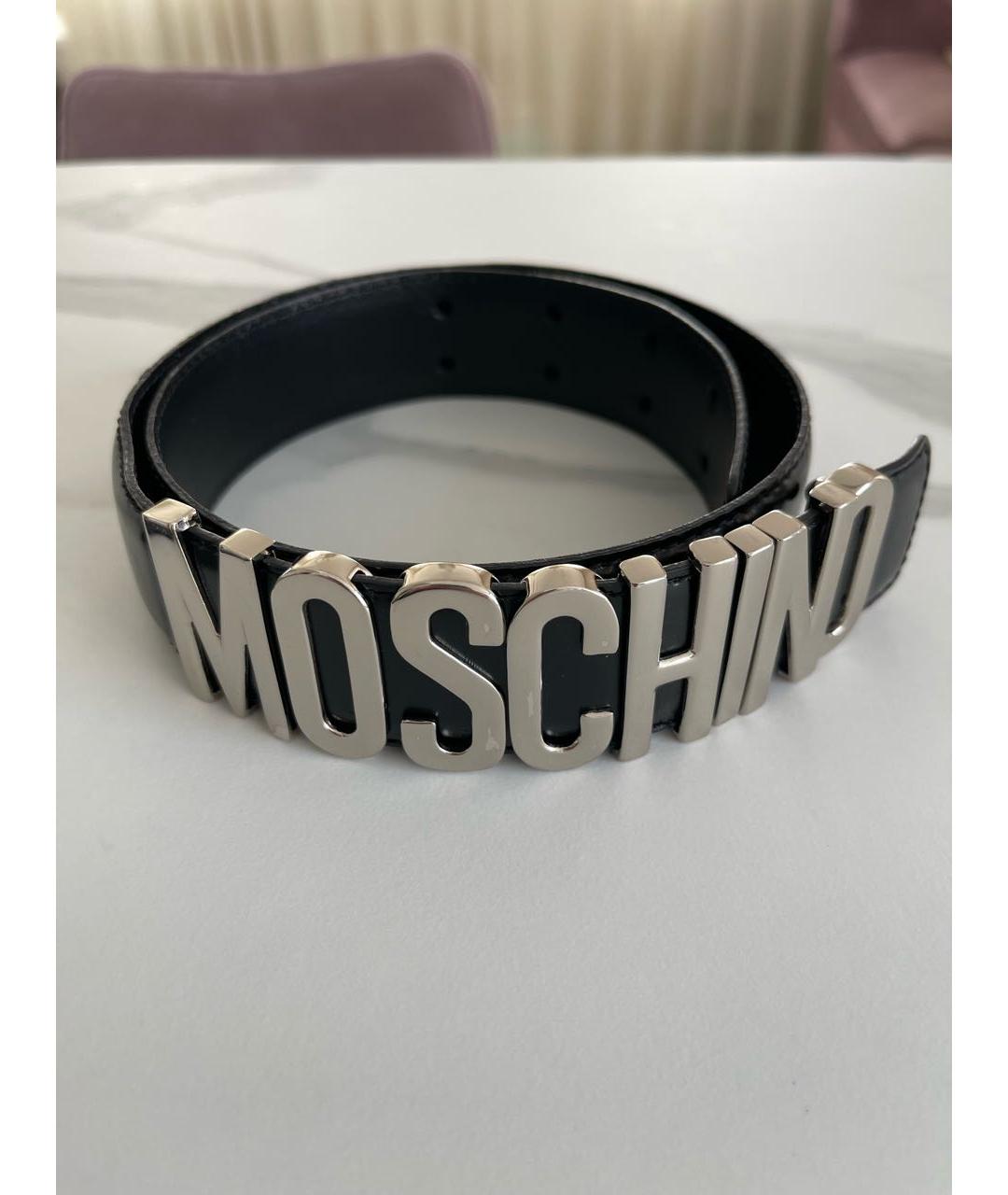 MOSCHINO Черный кожаный ремень, фото 4