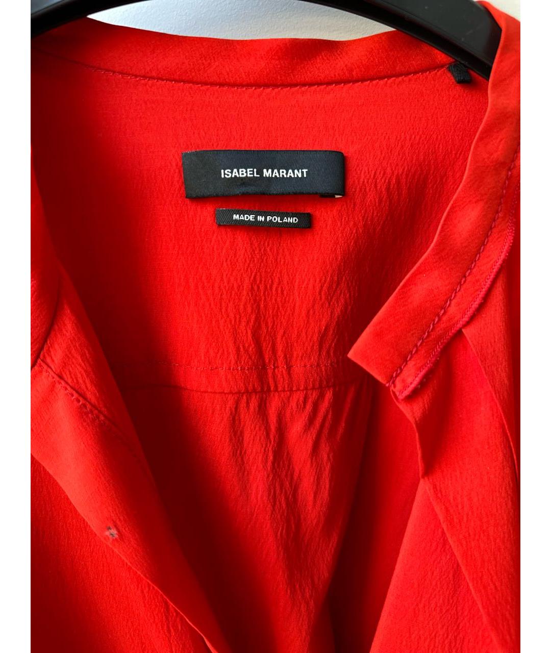 ISABEL MARANT Красная шелковая блузы, фото 3