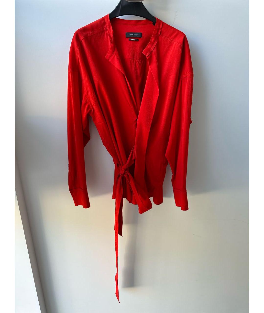 ISABEL MARANT Красная шелковая блузы, фото 6