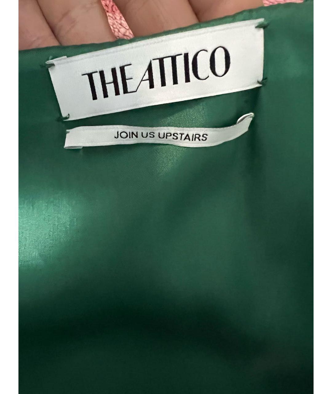 THE ATTICO Зеленые велюровое коктейльное платье, фото 4