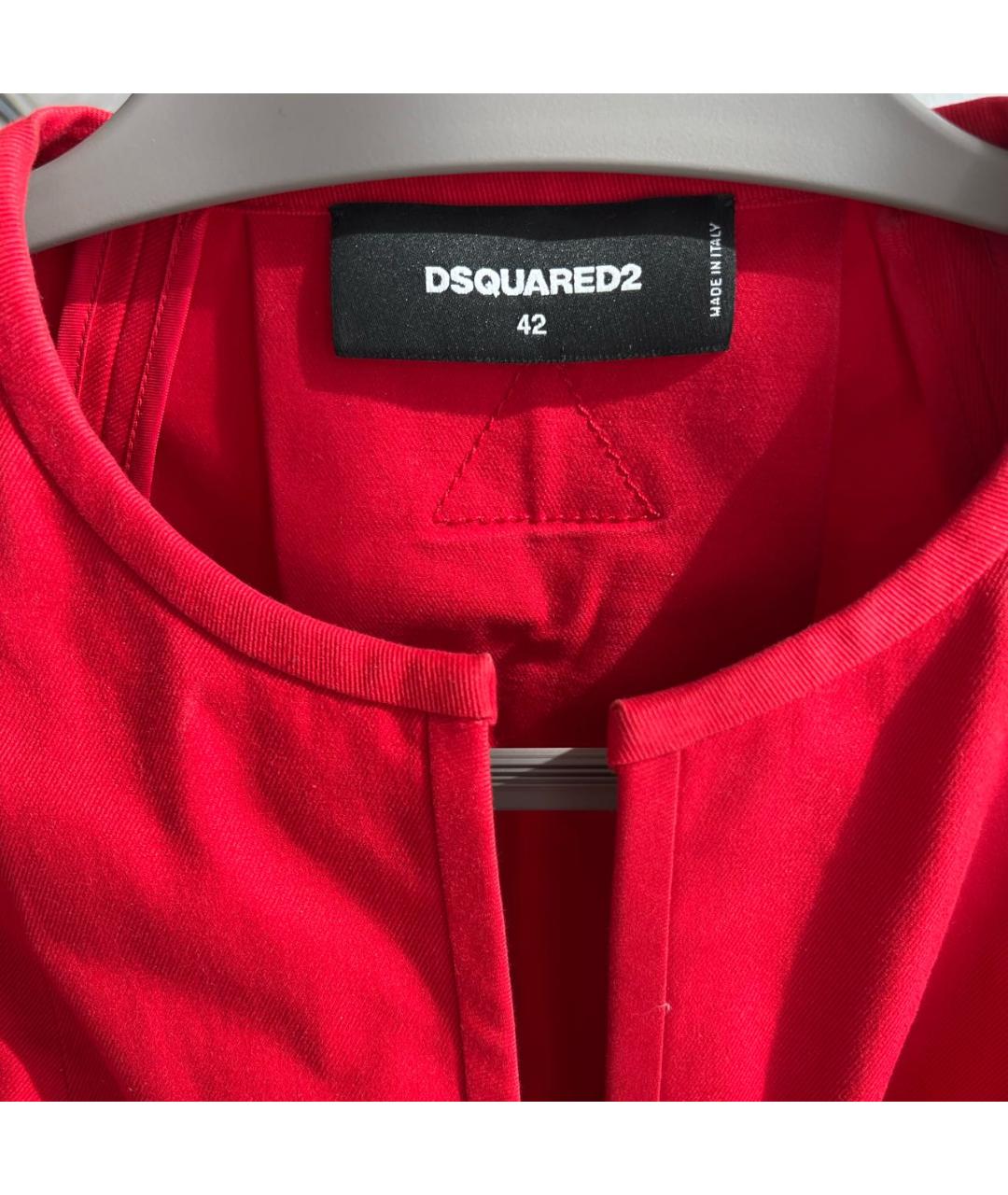 DSQUARED2 Красное деним повседневное платье, фото 3