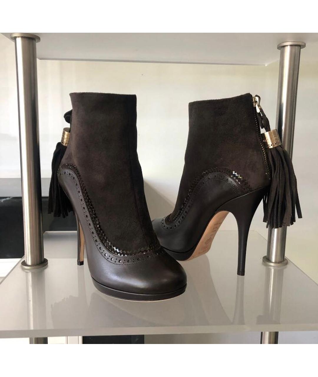 BALLY Коричневые кожаные ботильоны, фото 5