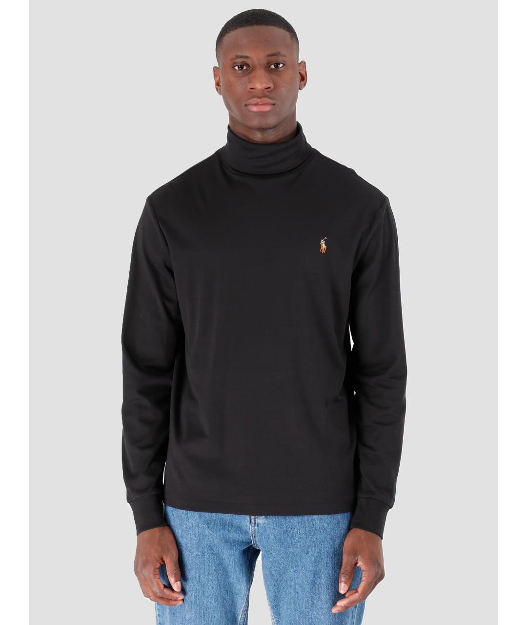 POLO RALPH LAUREN Черная хлопковая водолазка, фото 4