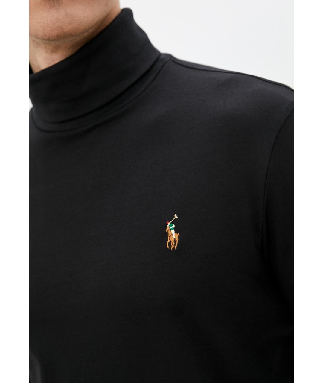 POLO RALPH LAUREN Черная хлопковая водолазка, фото 3