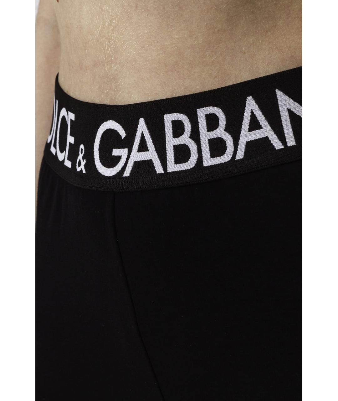 DOLCE&GABBANA Черные хлопковые леггинсы и велосипедки, фото 4