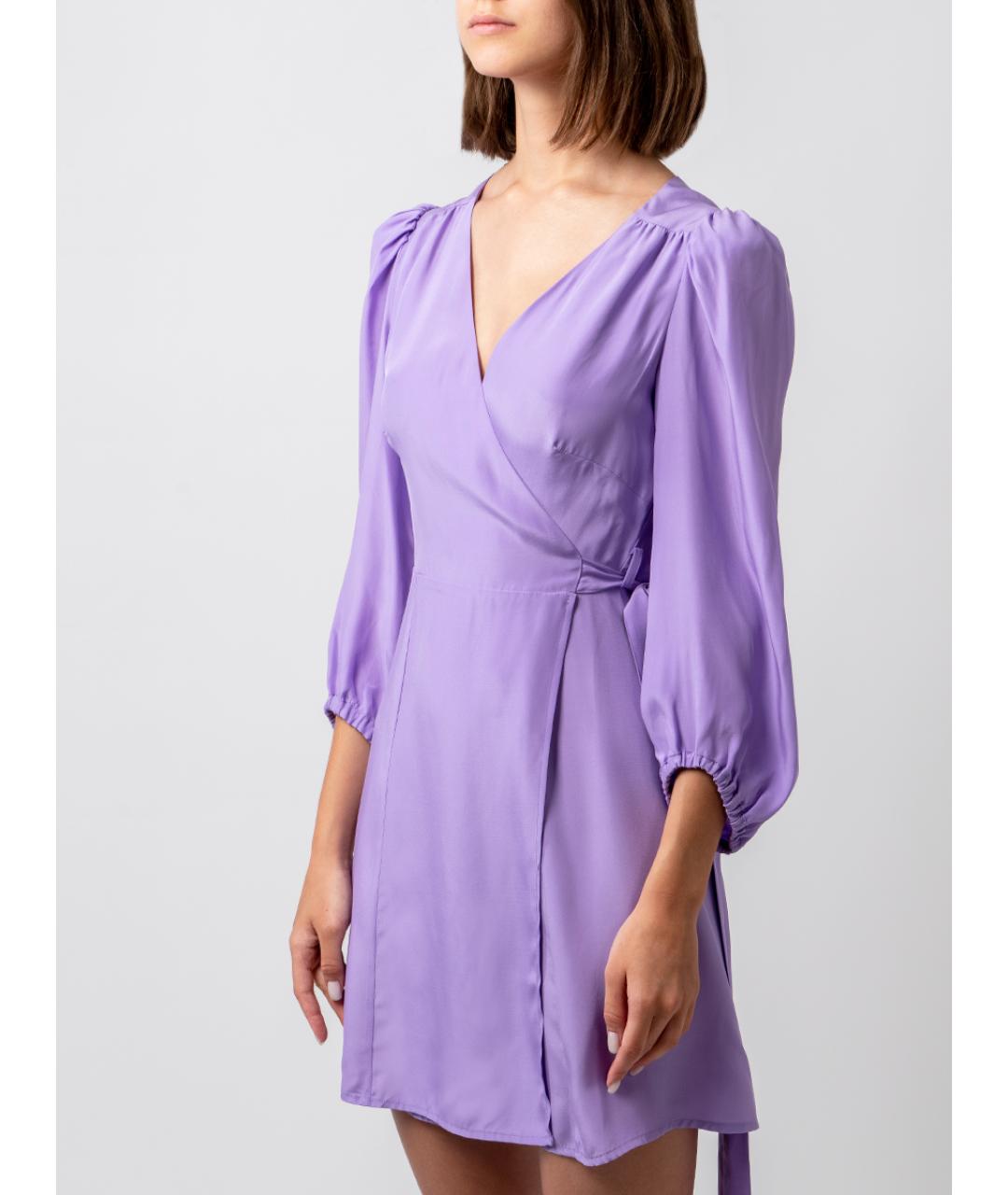 P.A.R.O.S.H. Фиолетовое шелковое повседневное платье, фото 5