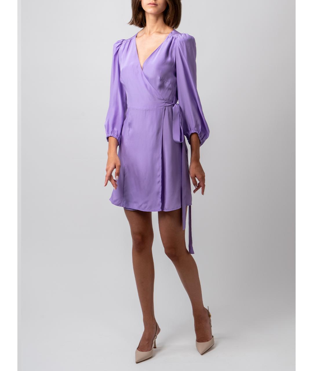 P.A.R.O.S.H. Фиолетовое шелковое повседневное платье, фото 4