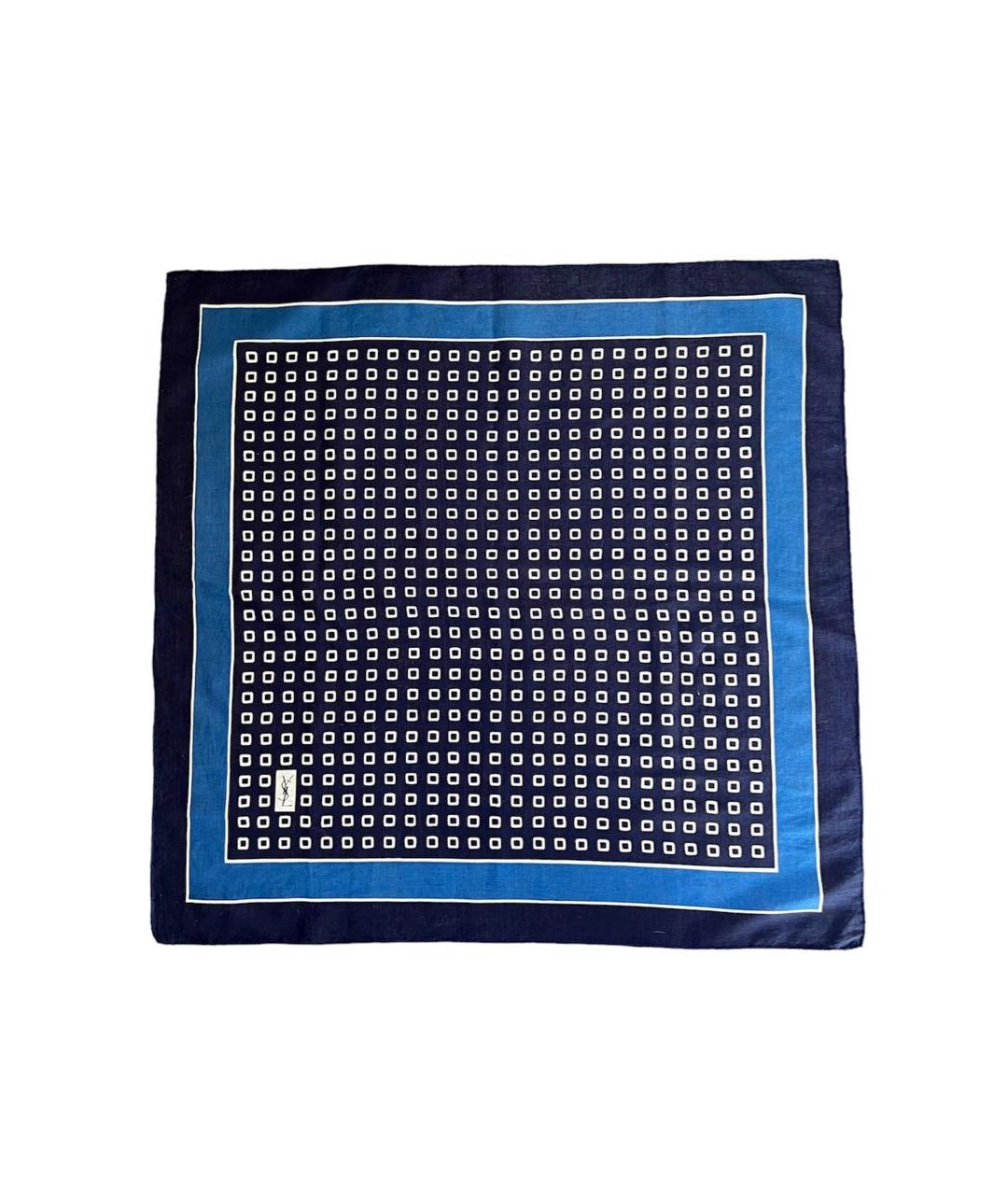 SAINT LAURENT Синий хлопковый платок, фото 4
