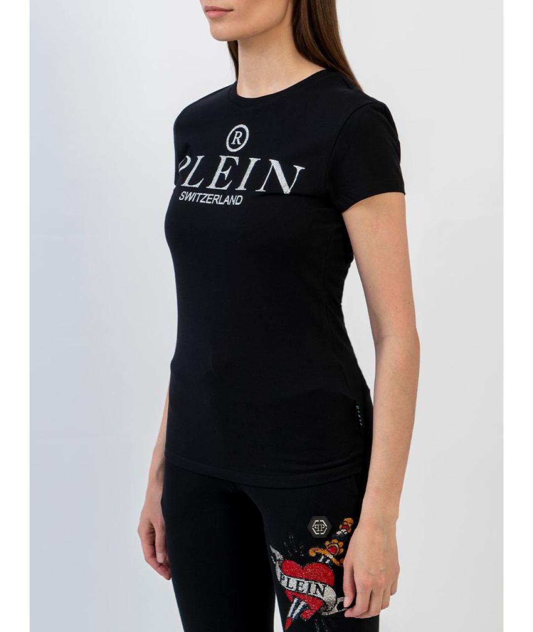 PHILIPP PLEIN Черная хлопковая футболка, фото 2