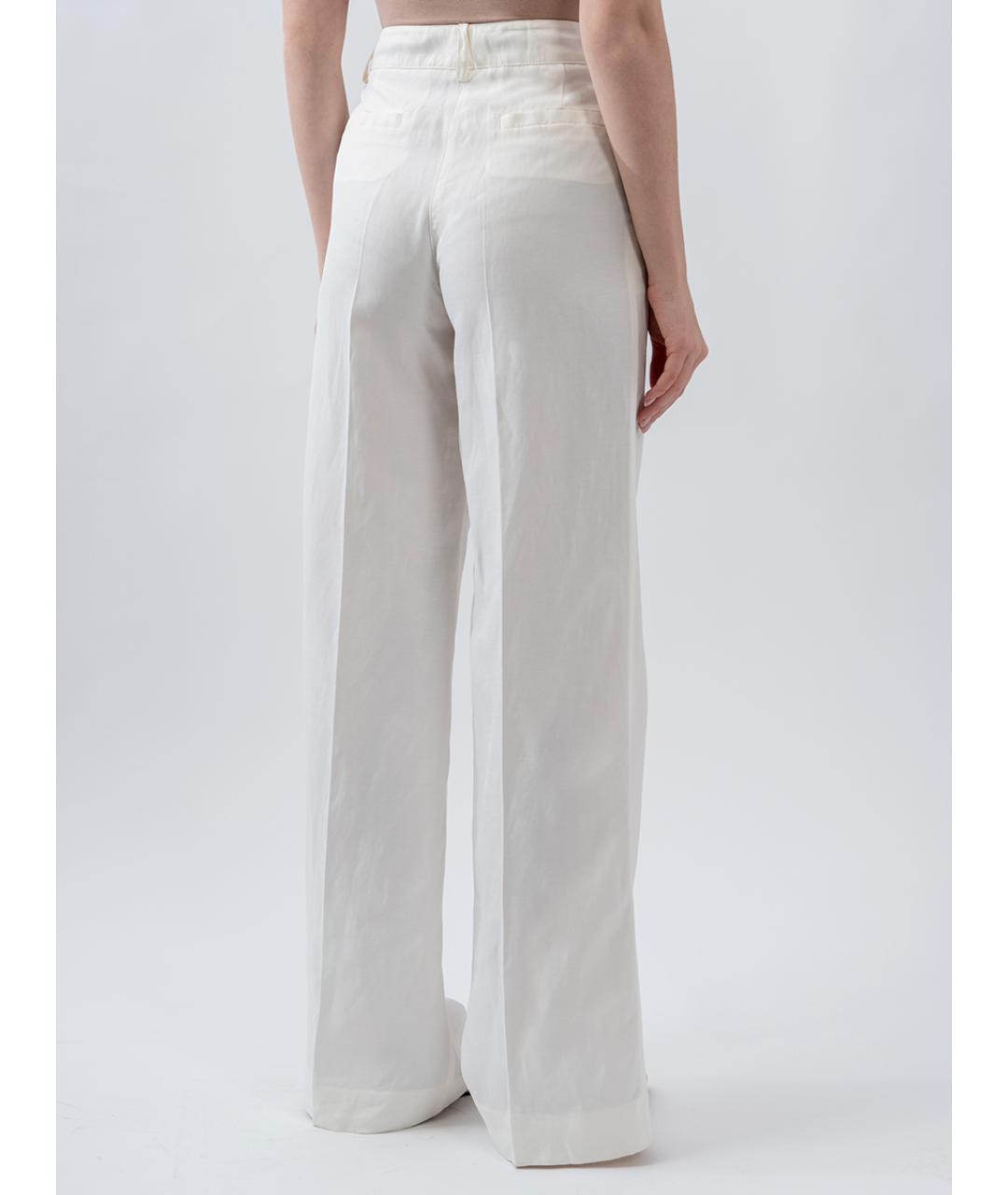 P.A.R.O.S.H. Белые вискозные прямые брюки, фото 2