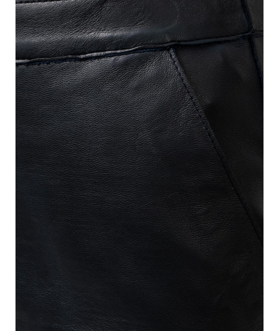 P.A.R.O.S.H. Черная кожаная юбка миди, фото 4