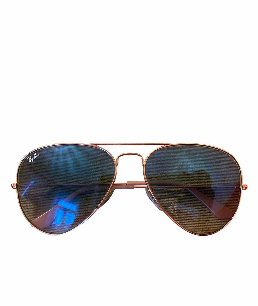 RAY BAN Голубые металлические солнцезащитные очки, фото 1