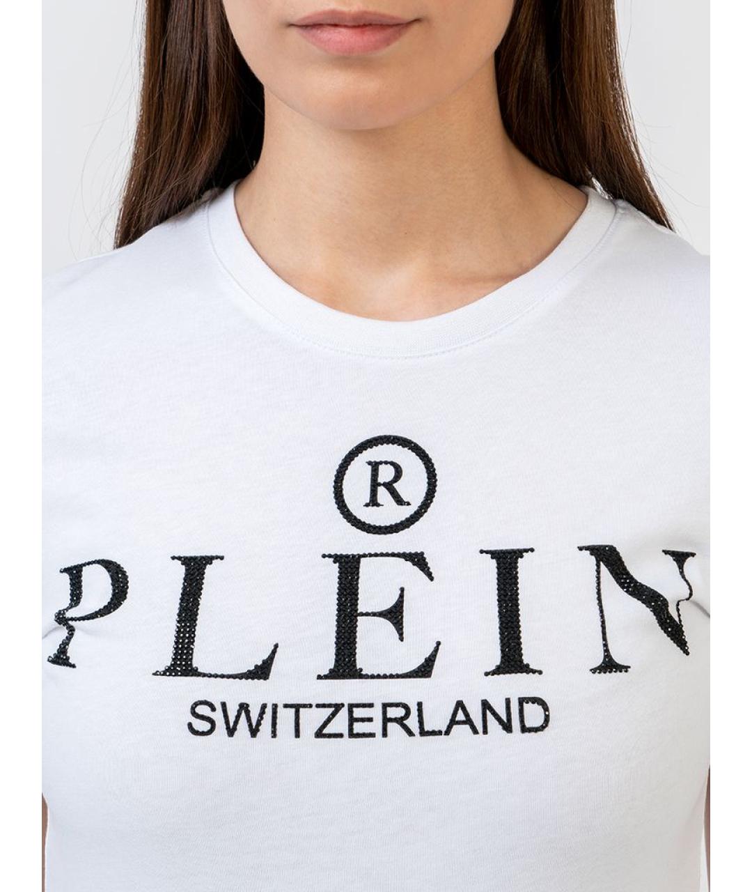 PHILIPP PLEIN Белая хлопковая футболка, фото 4