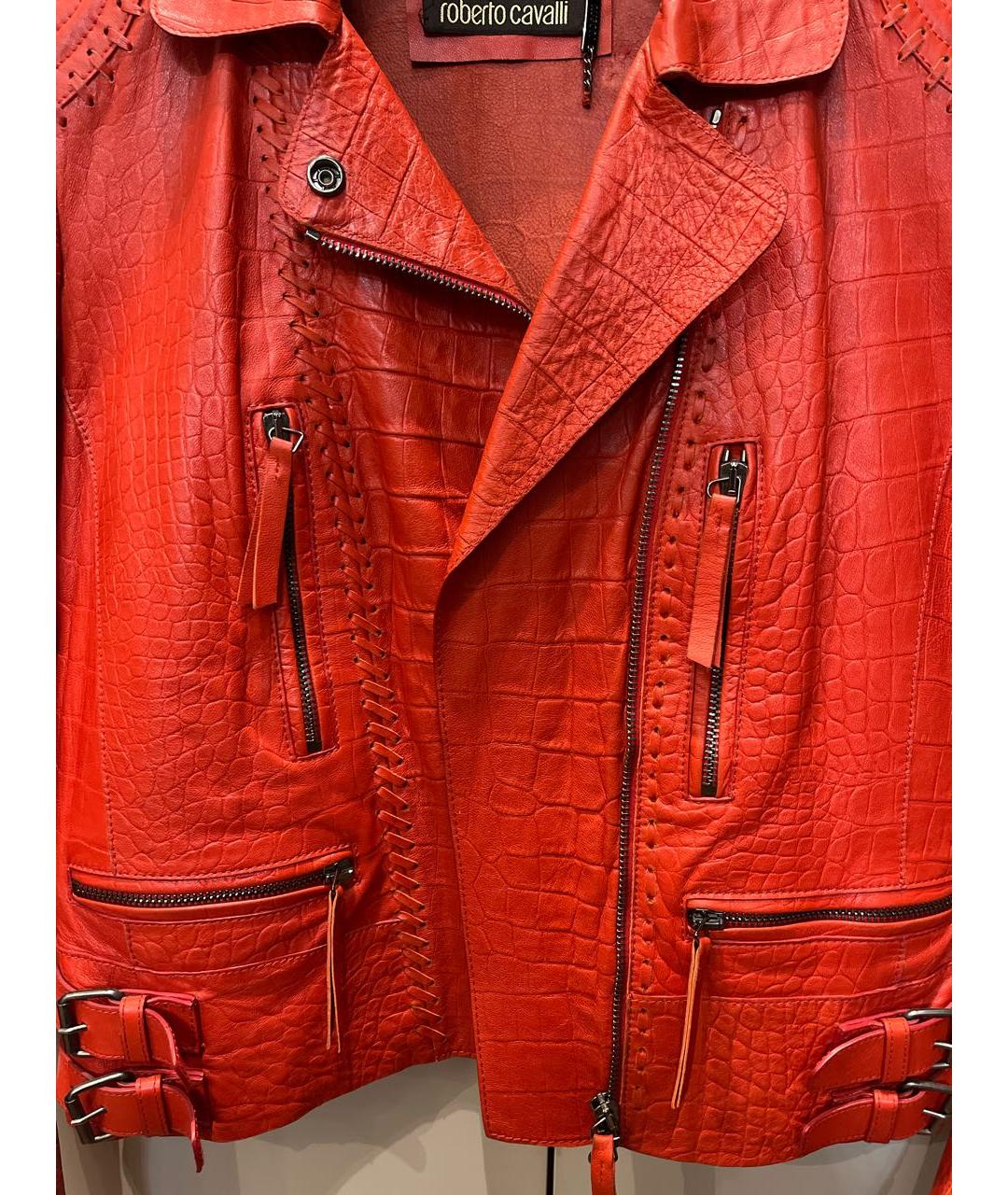 ROBERTO CAVALLI Красная кожаная куртка, фото 4