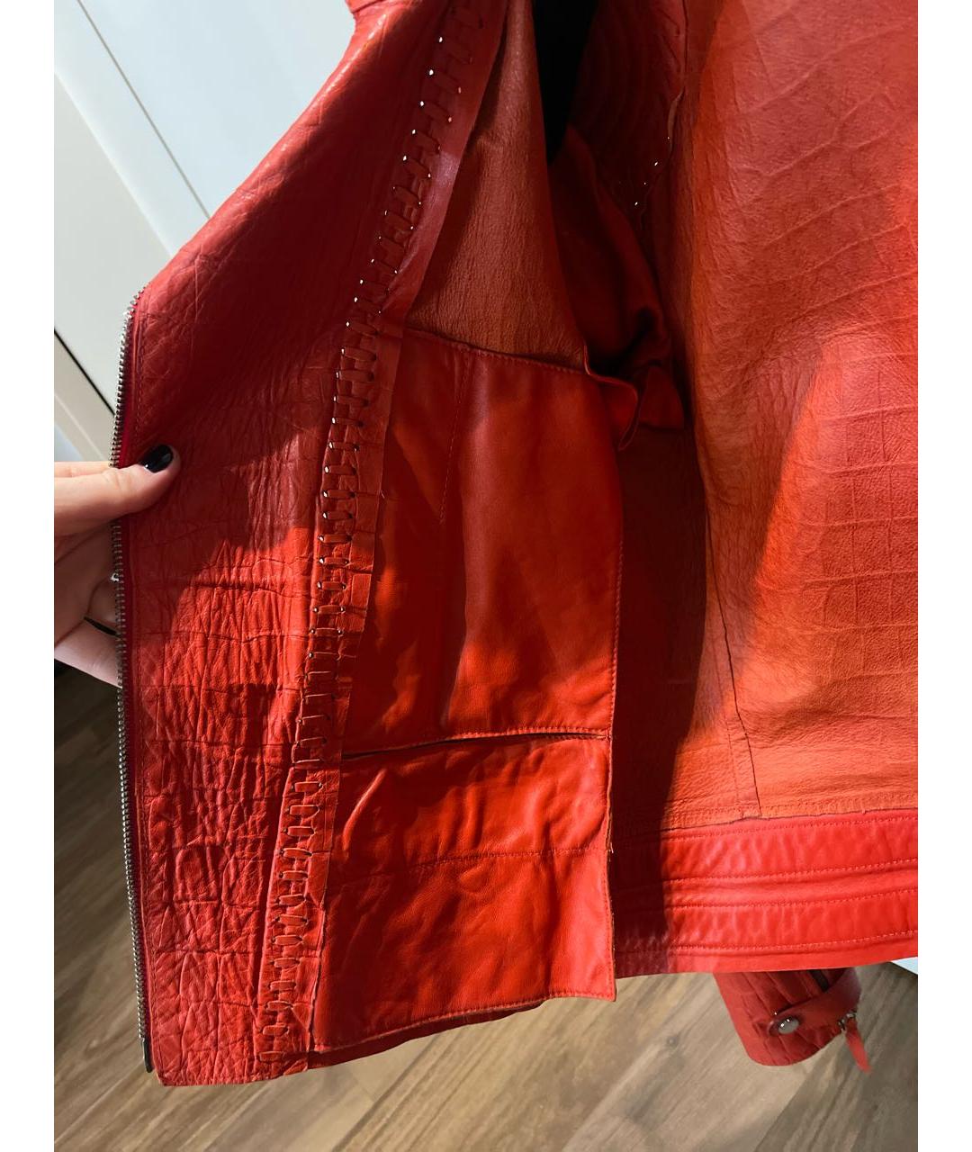 ROBERTO CAVALLI Красная кожаная куртка, фото 6