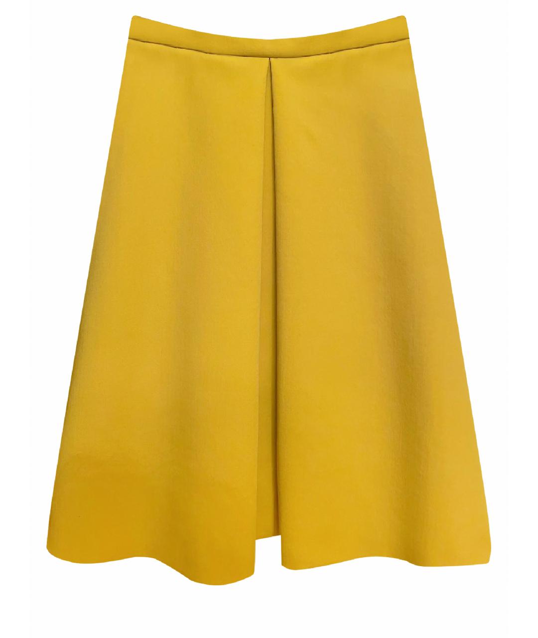 ANTONIO MARRAS Желтая шерстяная юбка миди, фото 1