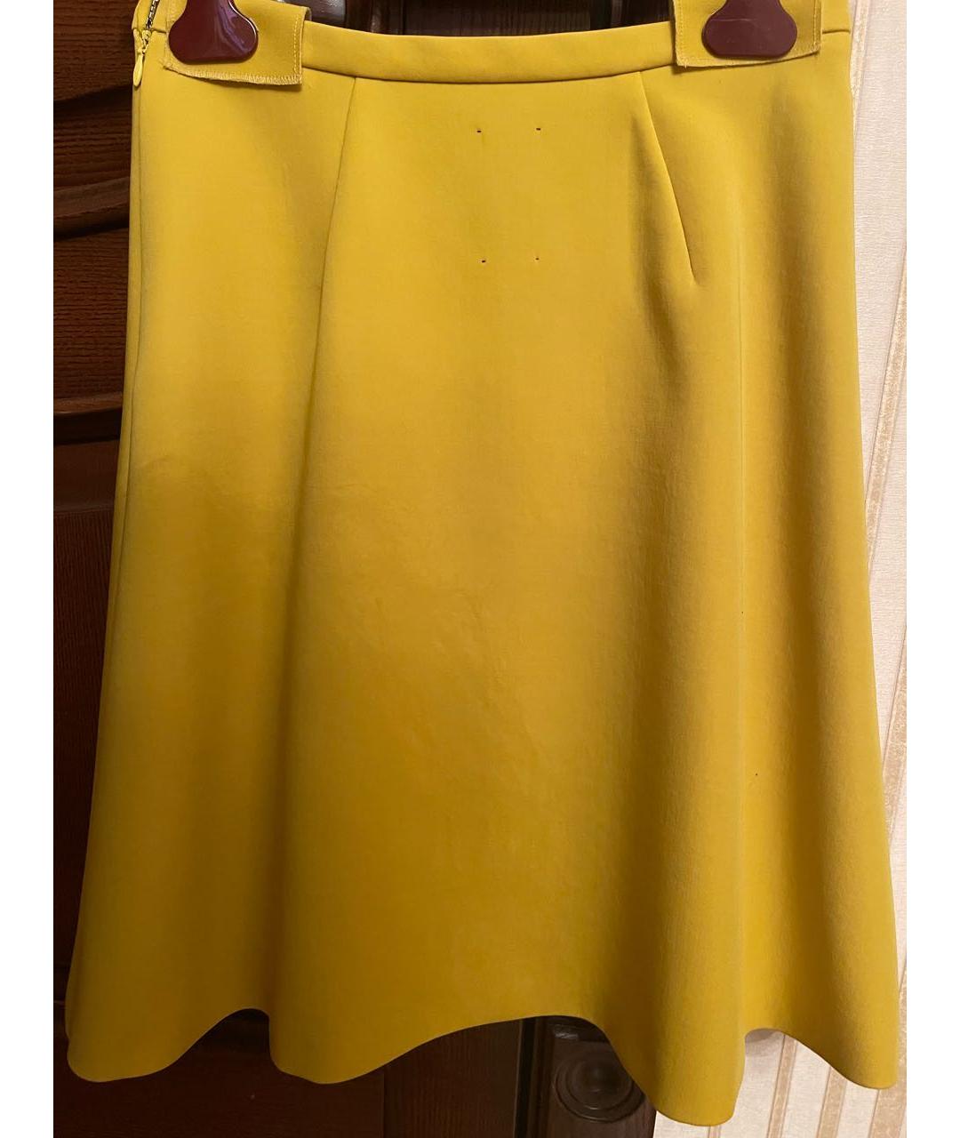 ANTONIO MARRAS Желтая шерстяная юбка миди, фото 2