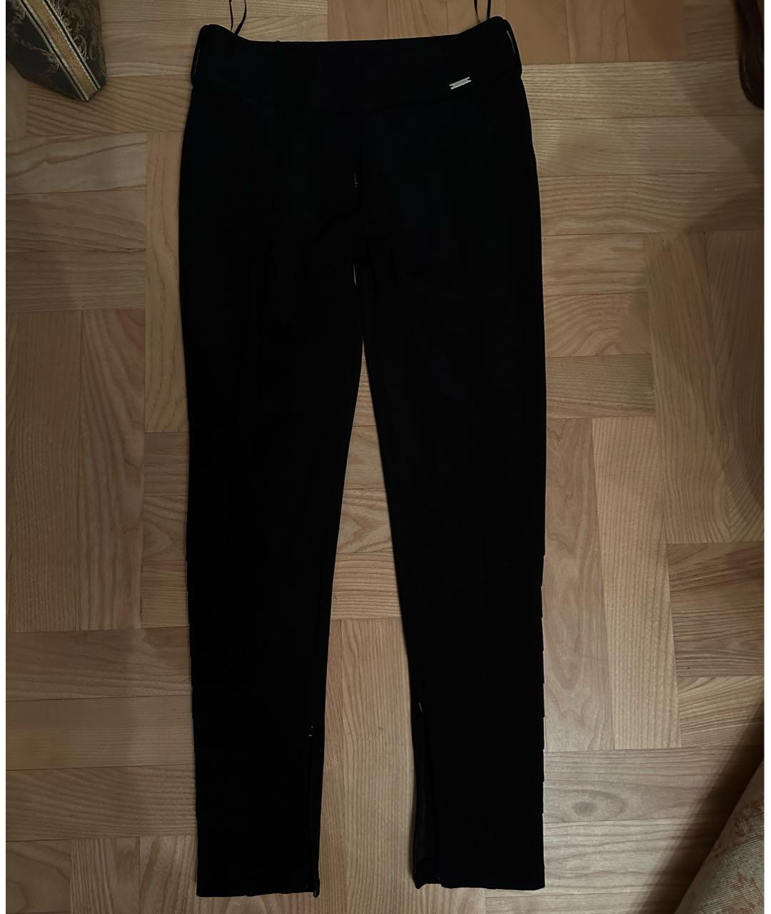 JUST CAVALLI Черные полиэстеровые брюки узкие, фото 4