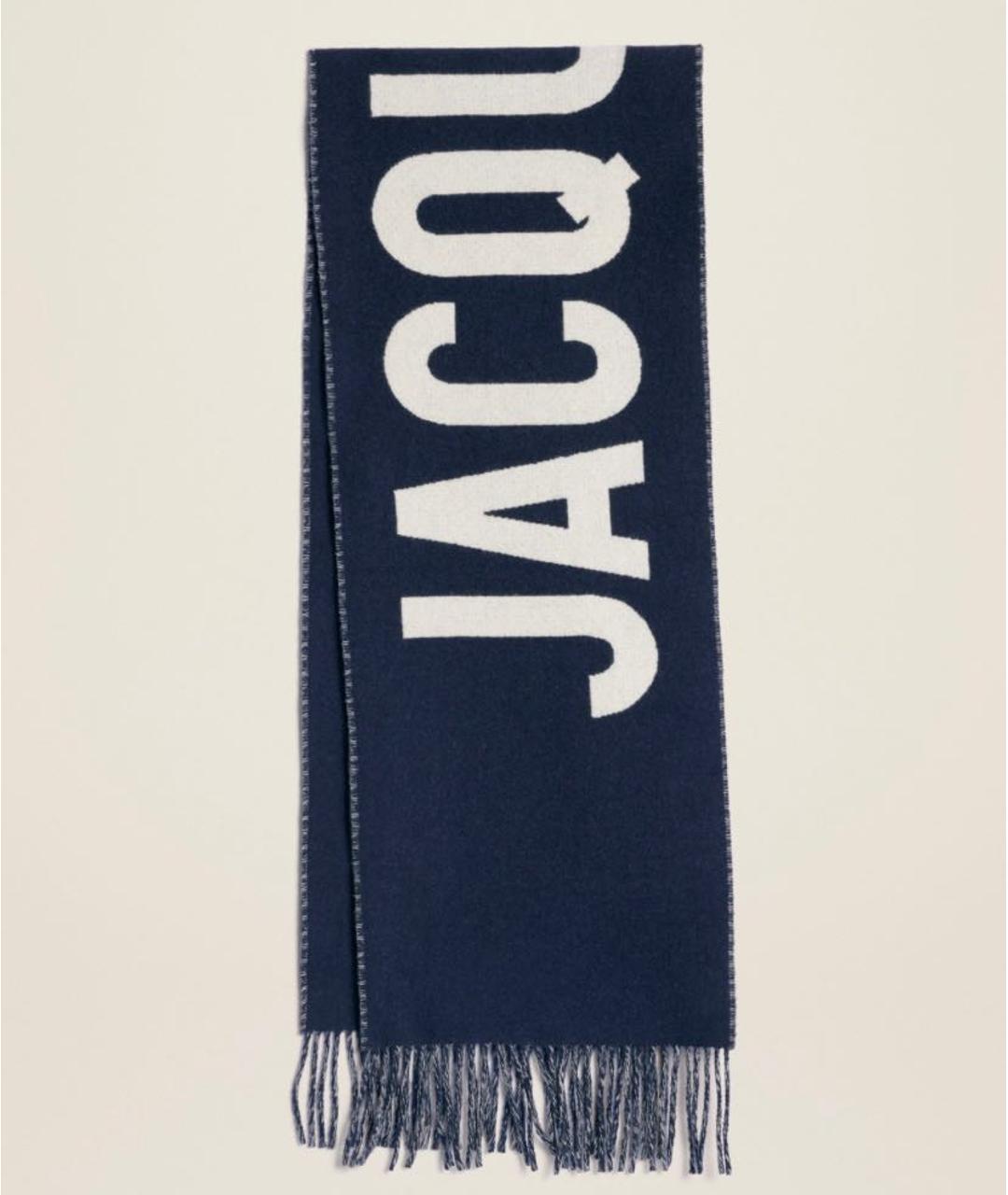 JACQUEMUS Темно-синий шерстяной шарф, фото 9