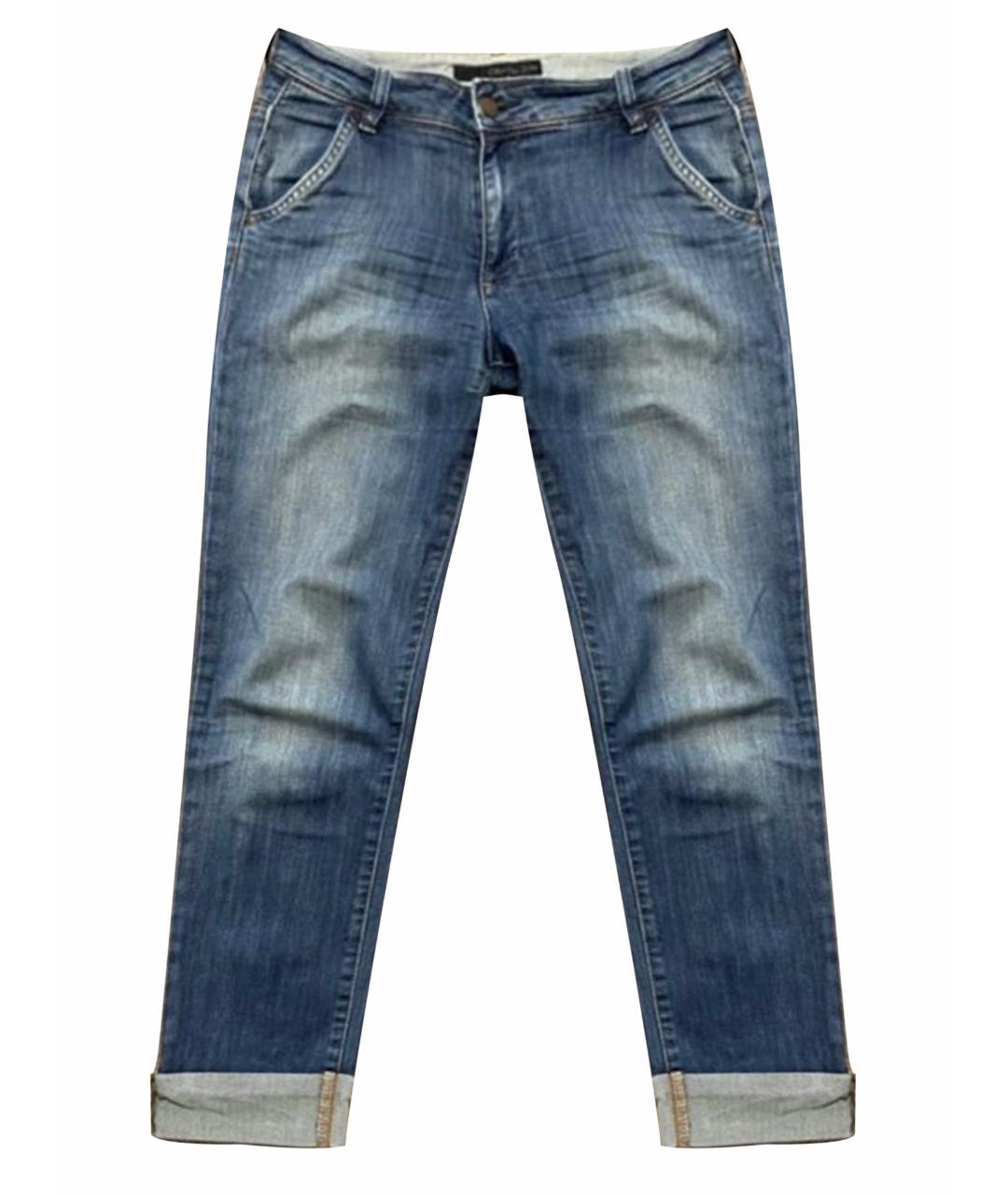 CALVIN KLEIN Синие хлопко-эластановые прямые джинсы, фото 1