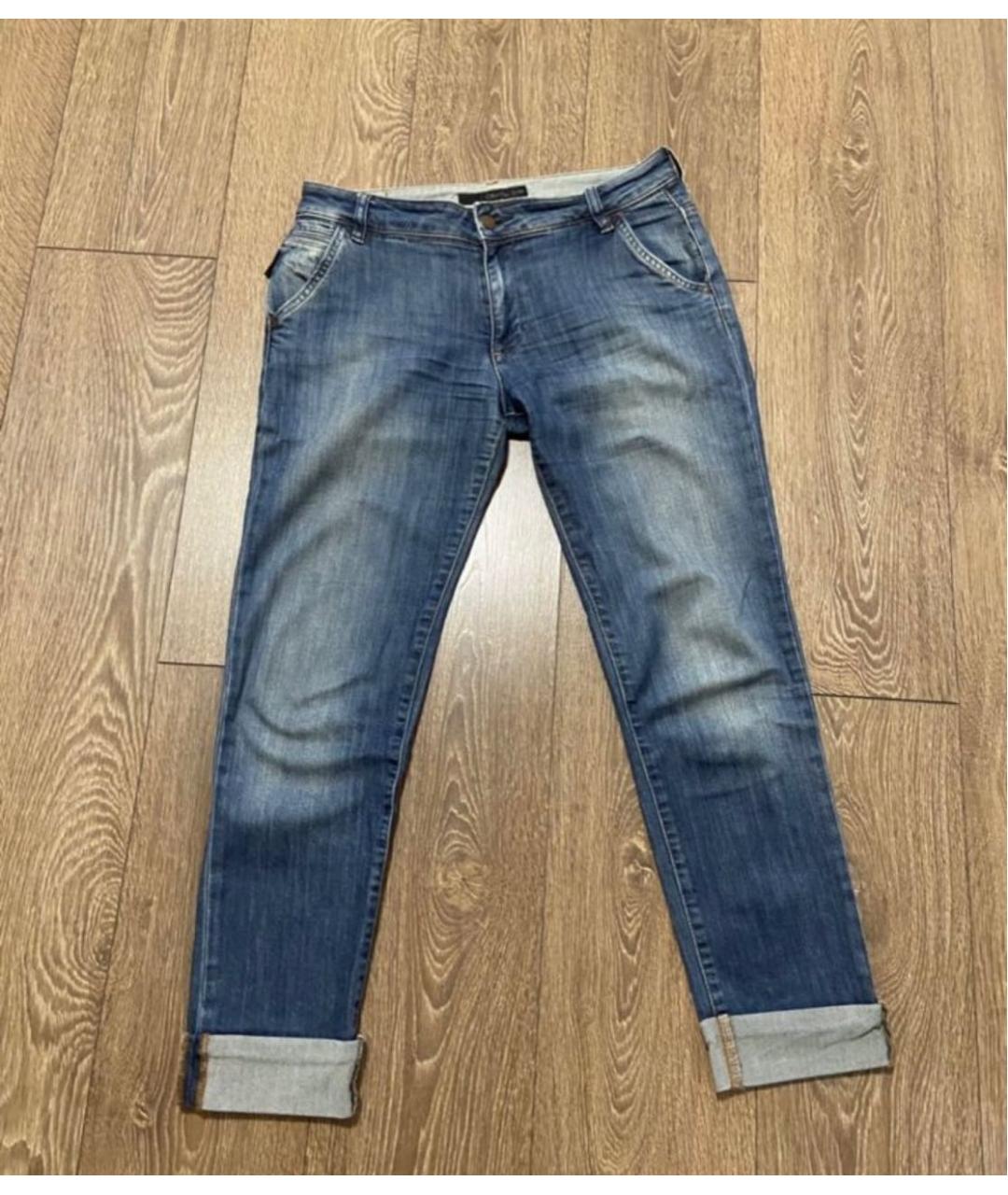 CALVIN KLEIN Синие хлопко-эластановые прямые джинсы, фото 6