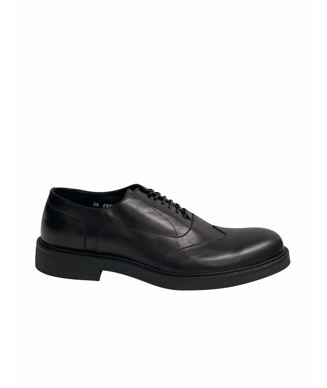 ATTIMONELLI'S Черные кожаные низкие ботинки, фото 1