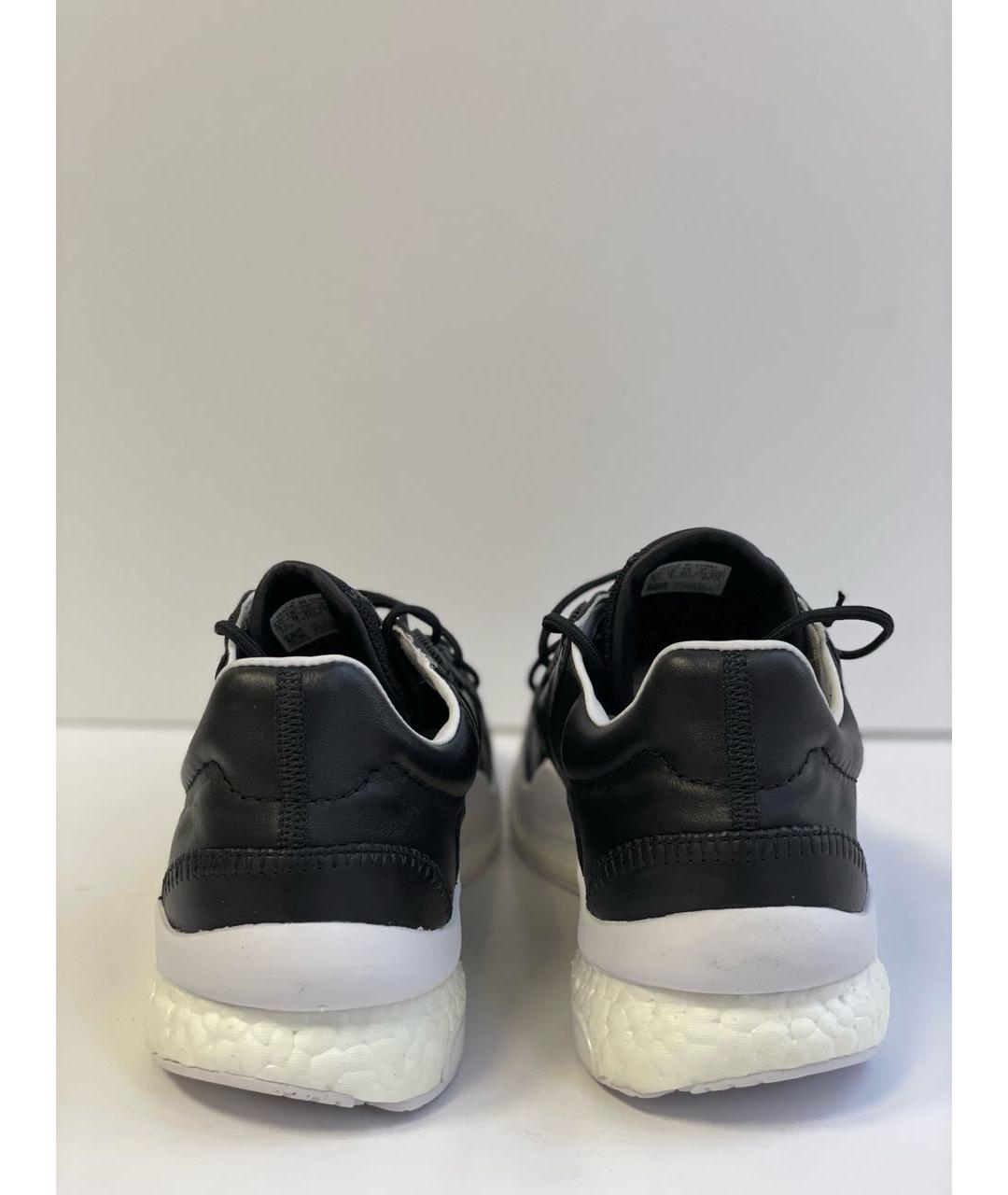 Y-3 Черные кожаные низкие кроссовки / кеды, фото 2