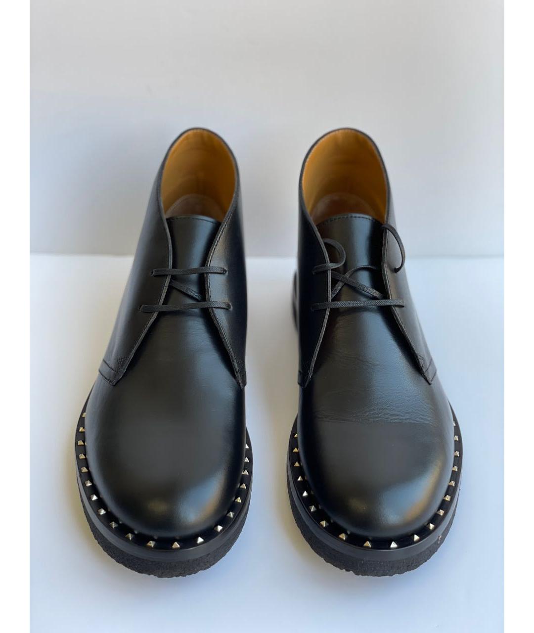 VALENTINO Черные кожаные высокие ботинки, фото 2
