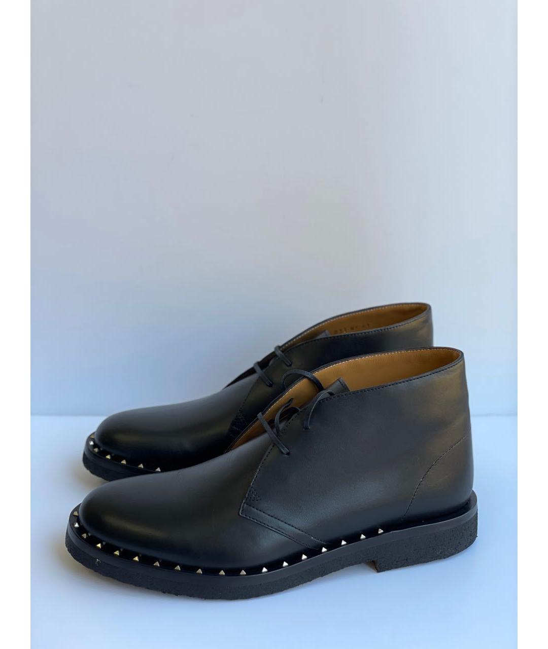 VALENTINO Черные кожаные высокие ботинки, фото 9