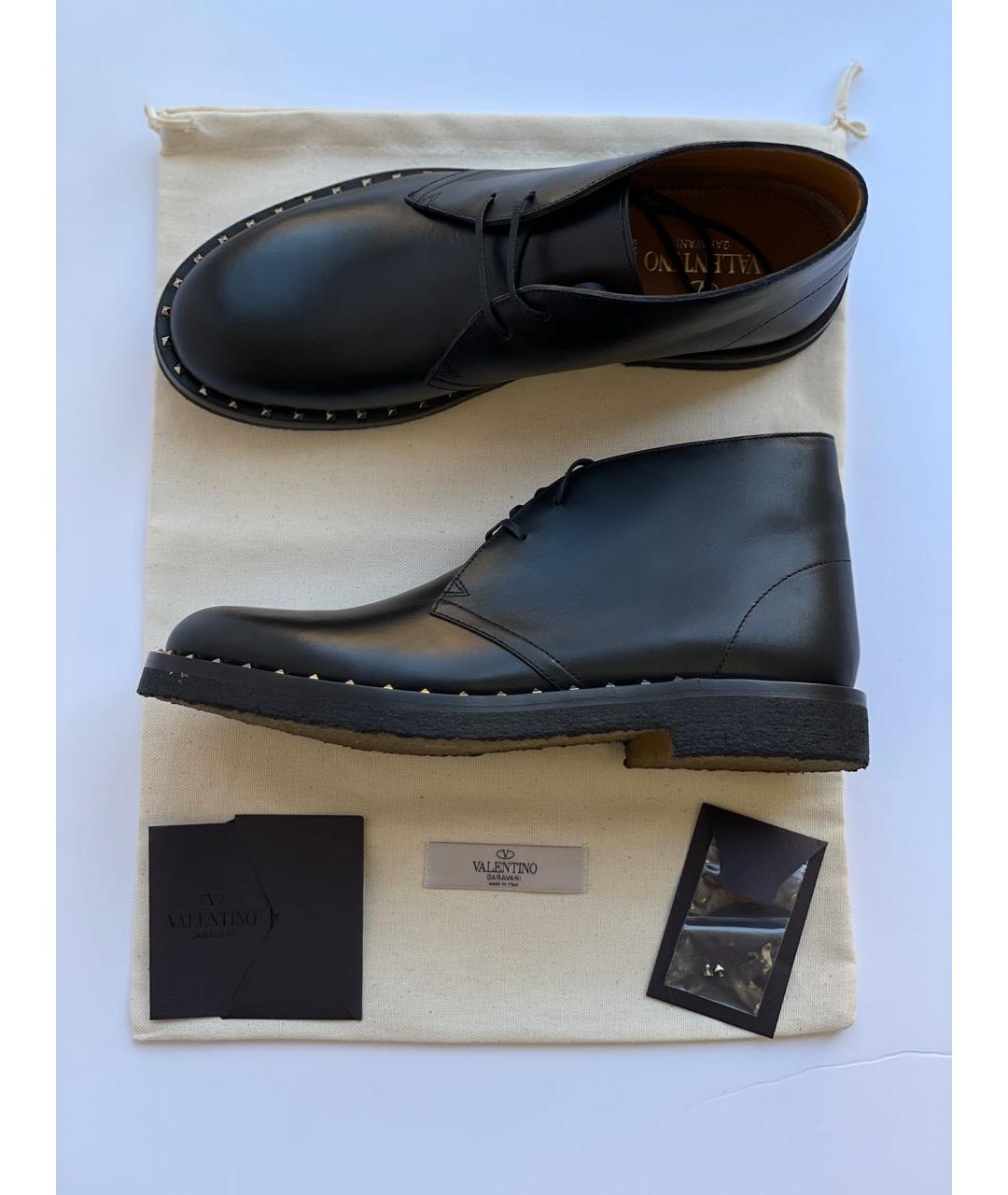 VALENTINO Черные кожаные высокие ботинки, фото 6