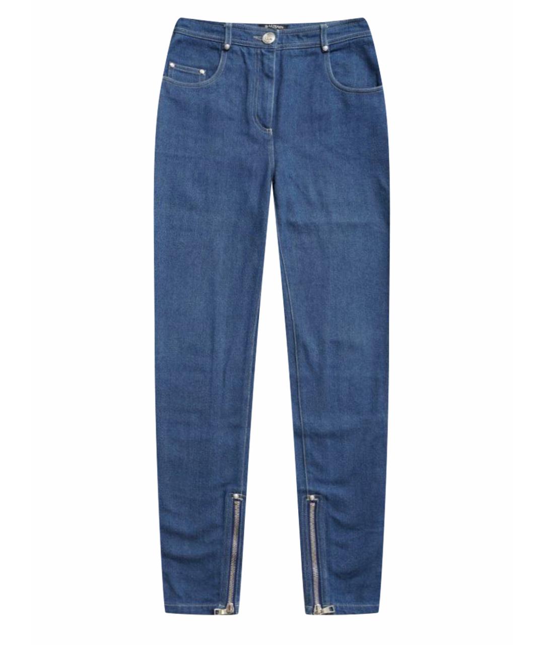 BALMAIN Синие хлопковые джинсы слим, фото 1