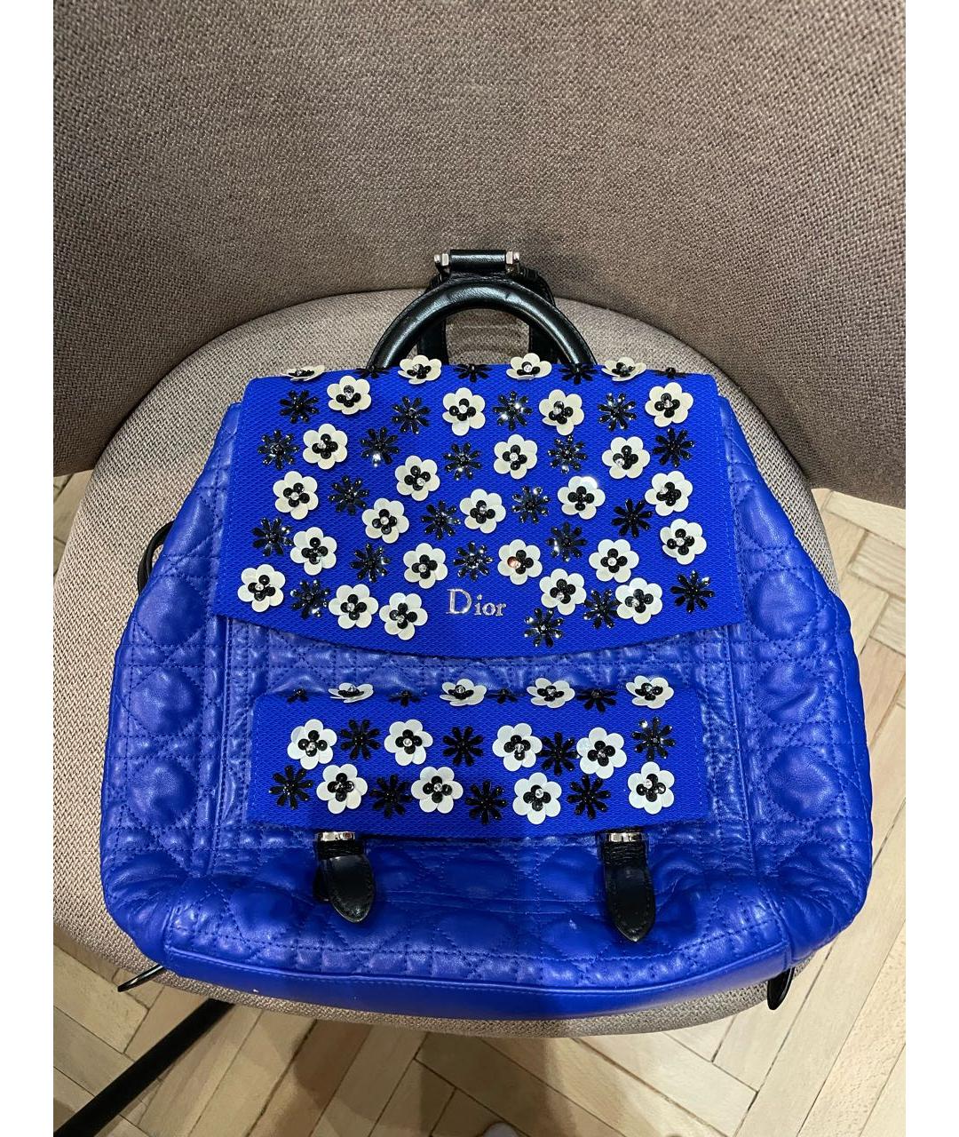 CHRISTIAN DIOR PRE-OWNED Синий кожаный рюкзак, фото 7