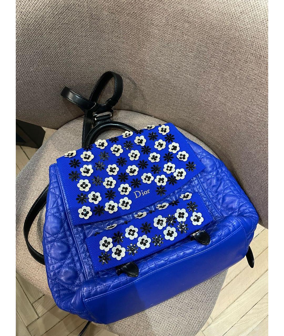 CHRISTIAN DIOR PRE-OWNED Синий кожаный рюкзак, фото 3