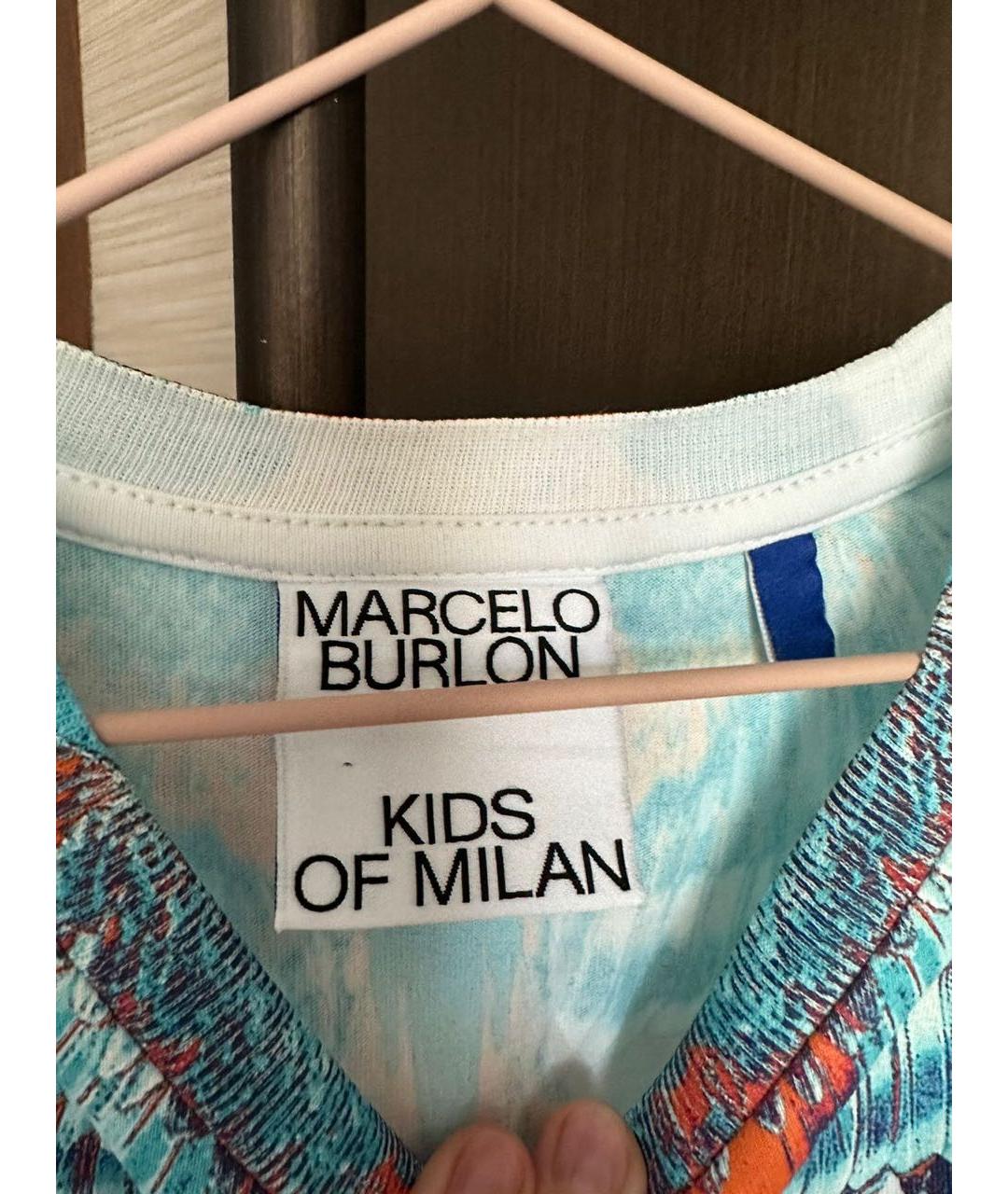 MARCELO BURLON COUNTY OF MILAN KIDS Белый хлопковый детская футболка / топ, фото 4