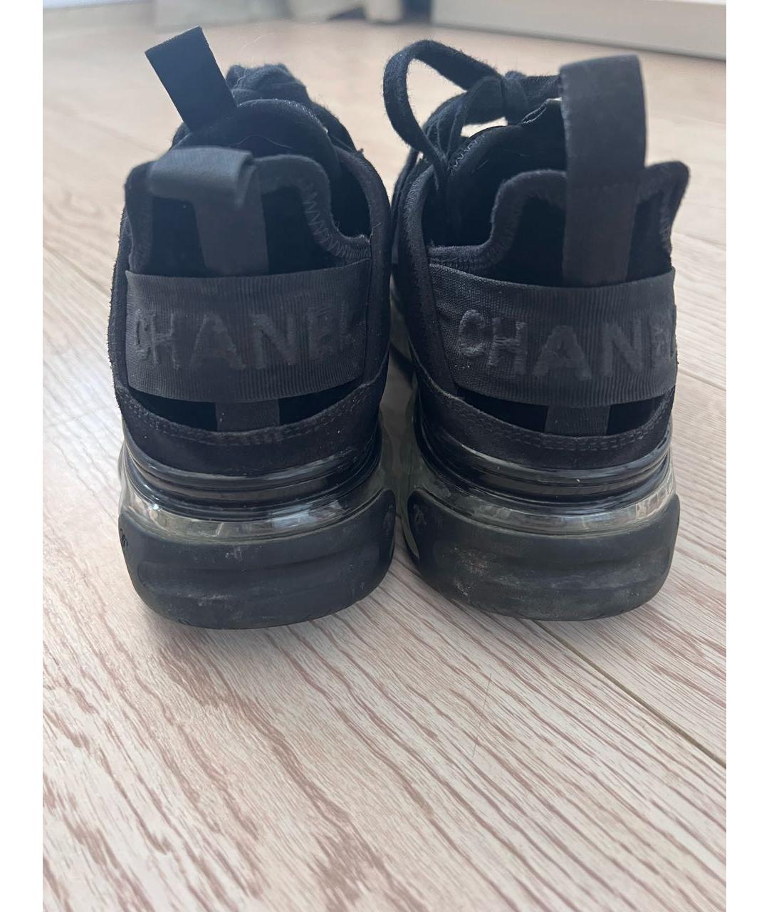 CHANEL Черные бархатные кроссовки, фото 4