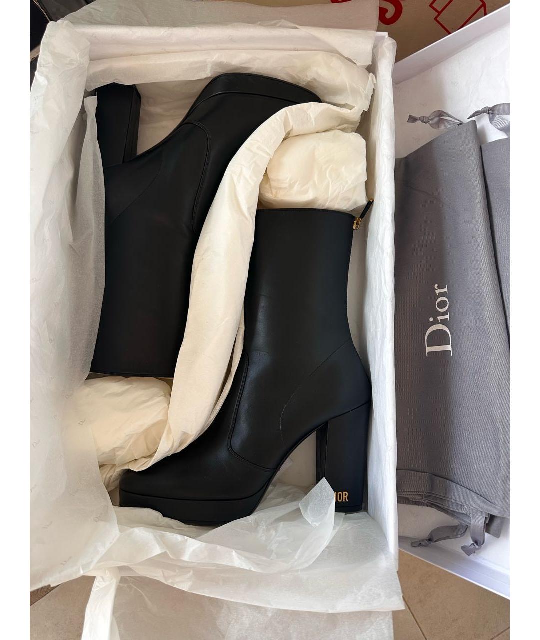 CHRISTIAN DIOR Черные кожаные ботинки, фото 8