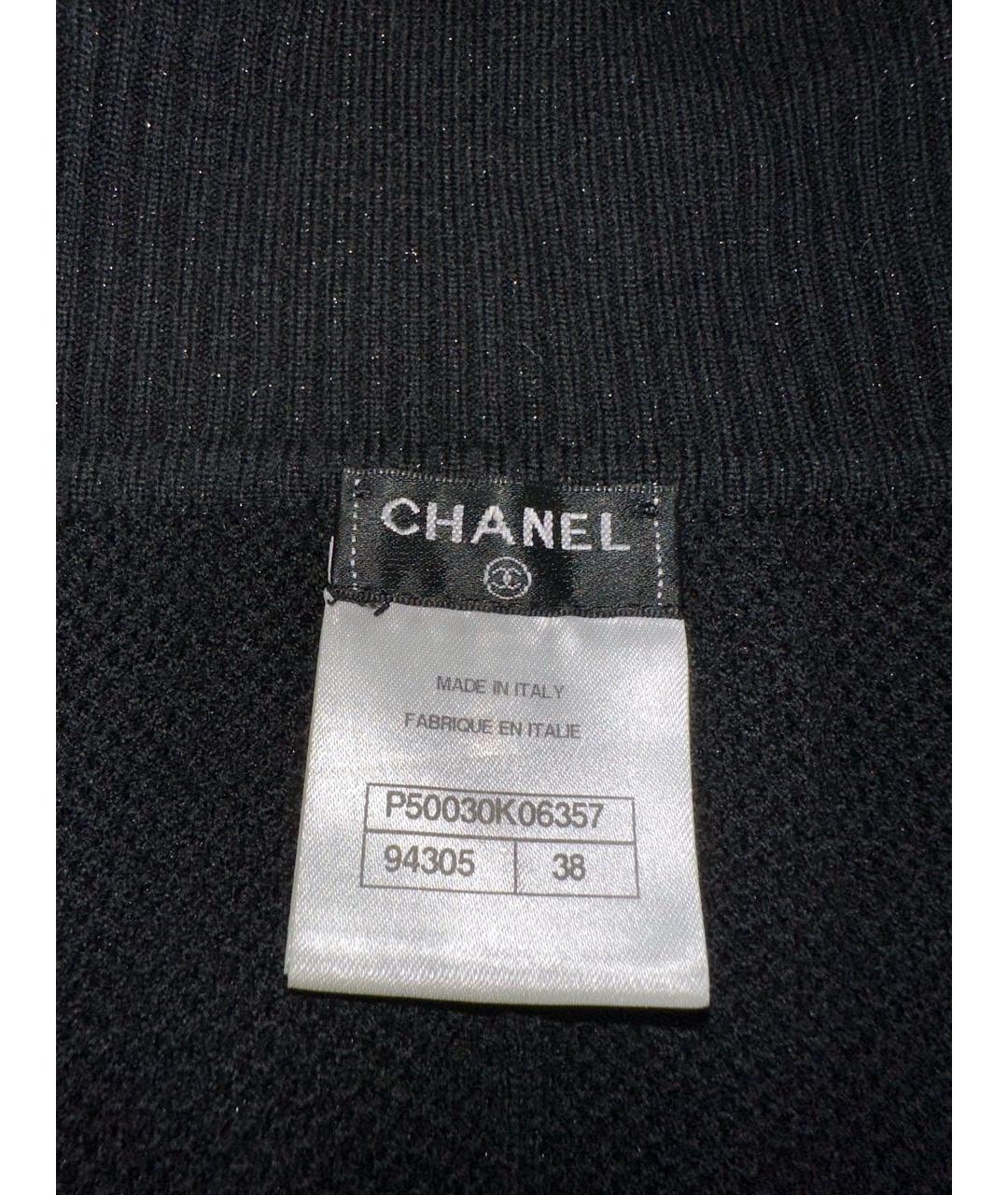 CHANEL Черная шерстяная юбка мини, фото 4