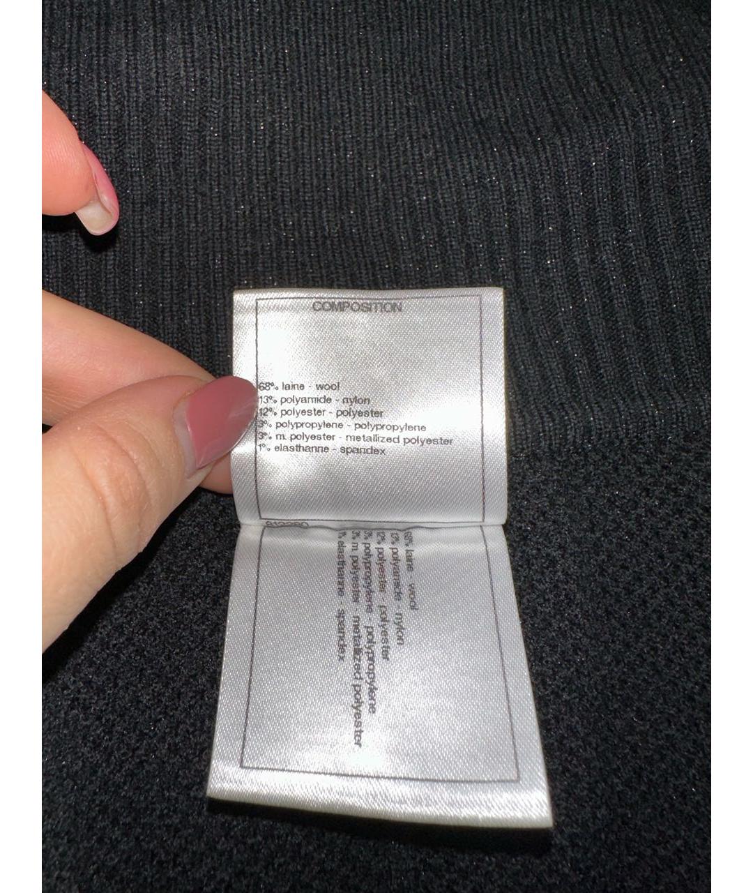 CHANEL Черная шерстяная юбка мини, фото 5