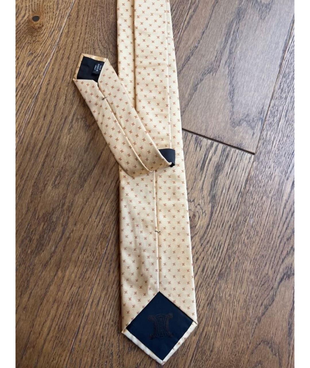 CELINE PRE-OWNED Бежевый шелковый галстук, фото 5